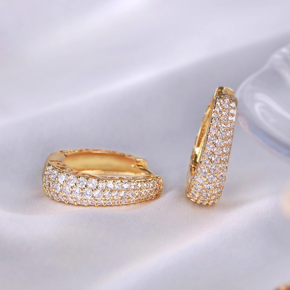 Wardrobe Whimsy Pave Cubic Zirconia Small Hoop Huggie Earrings for Women