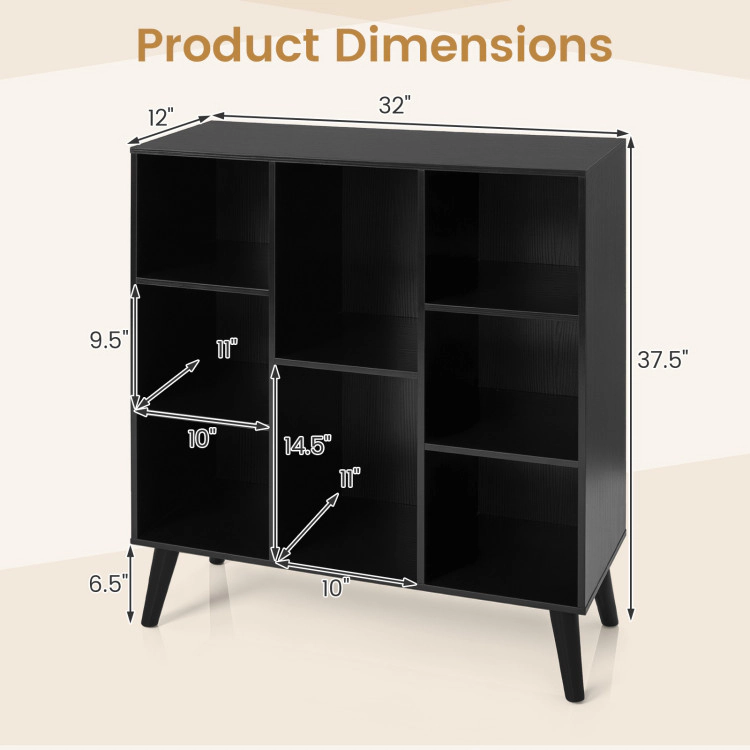 Hivvago 8-Cube Bookcase with Raised Support Legs for Living Room