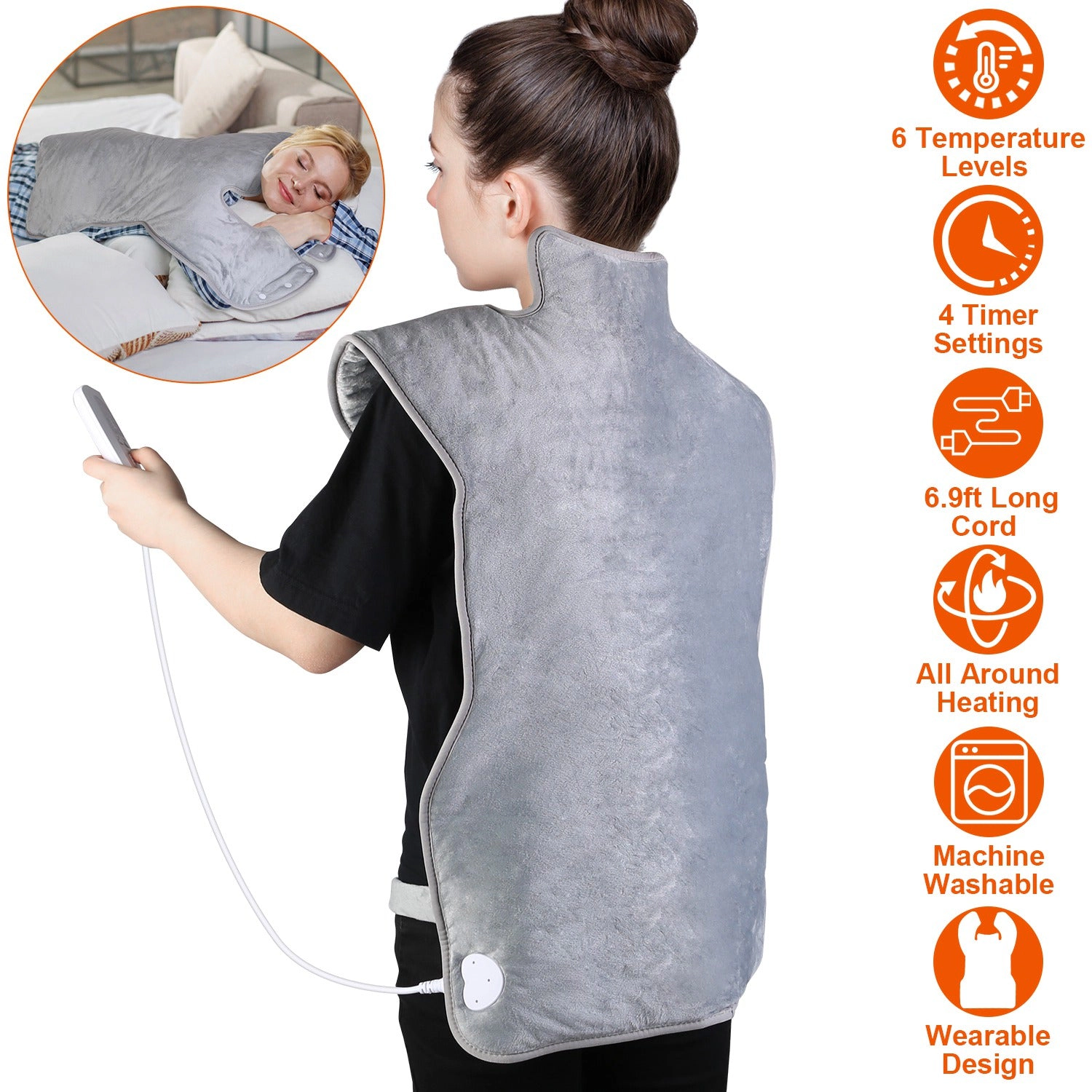 GBruno Microfiber Electric Heating Wrap For Neck