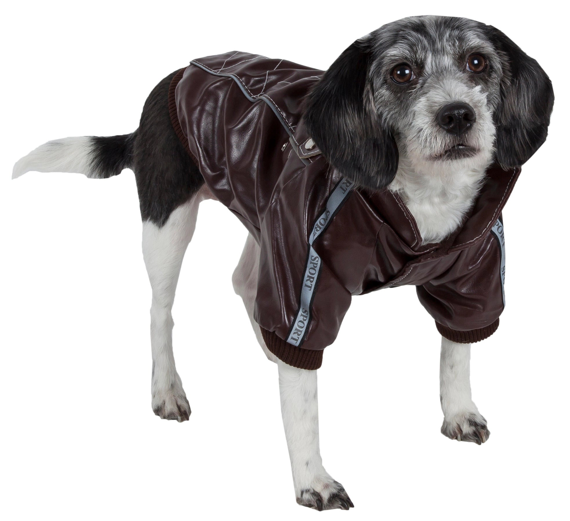 Pet Life ® Wuff-Rider Fashion Suede Stitched Pet Coat