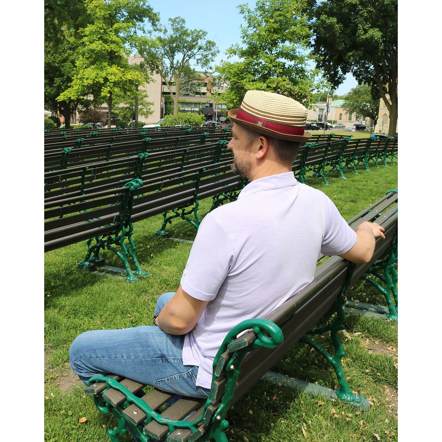 Kenny K. Men's Straw Two Tone Toyo Fedora