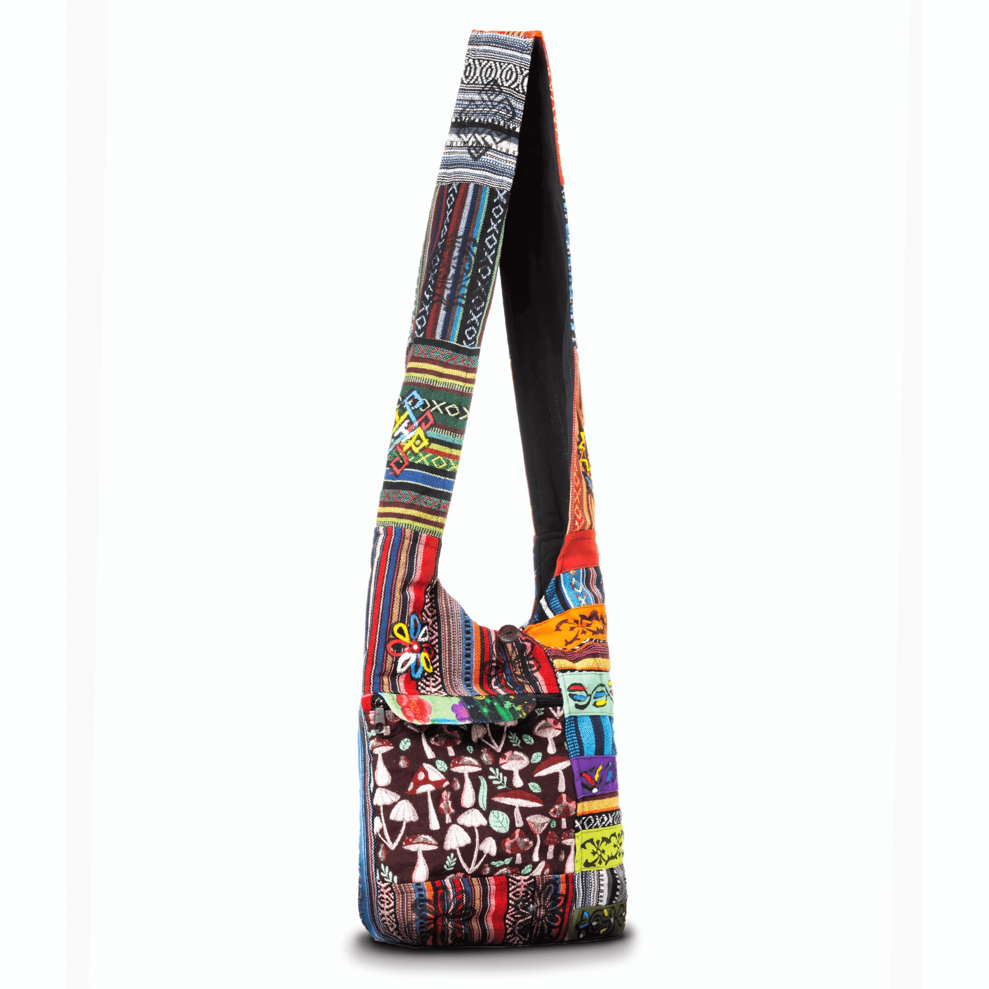 Kathmandu Collection Womens Stripe Patchwork Hobo Bag