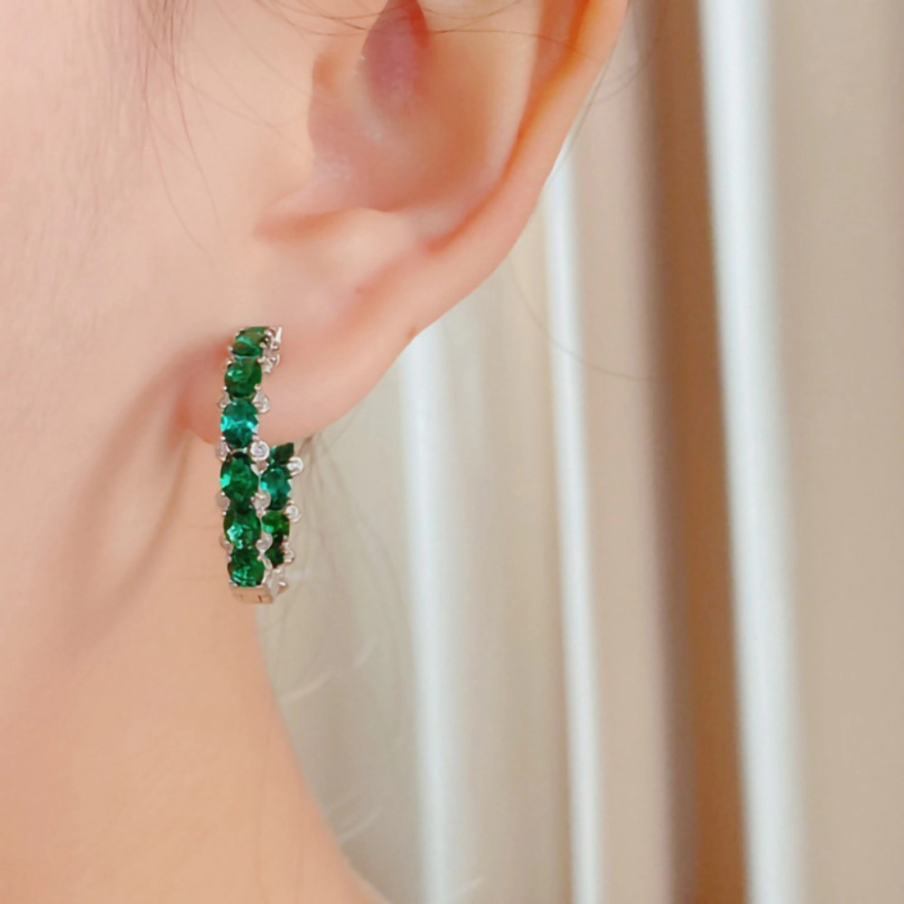 Bling Ova Cubic Zirconia Hoop Earrings for Women