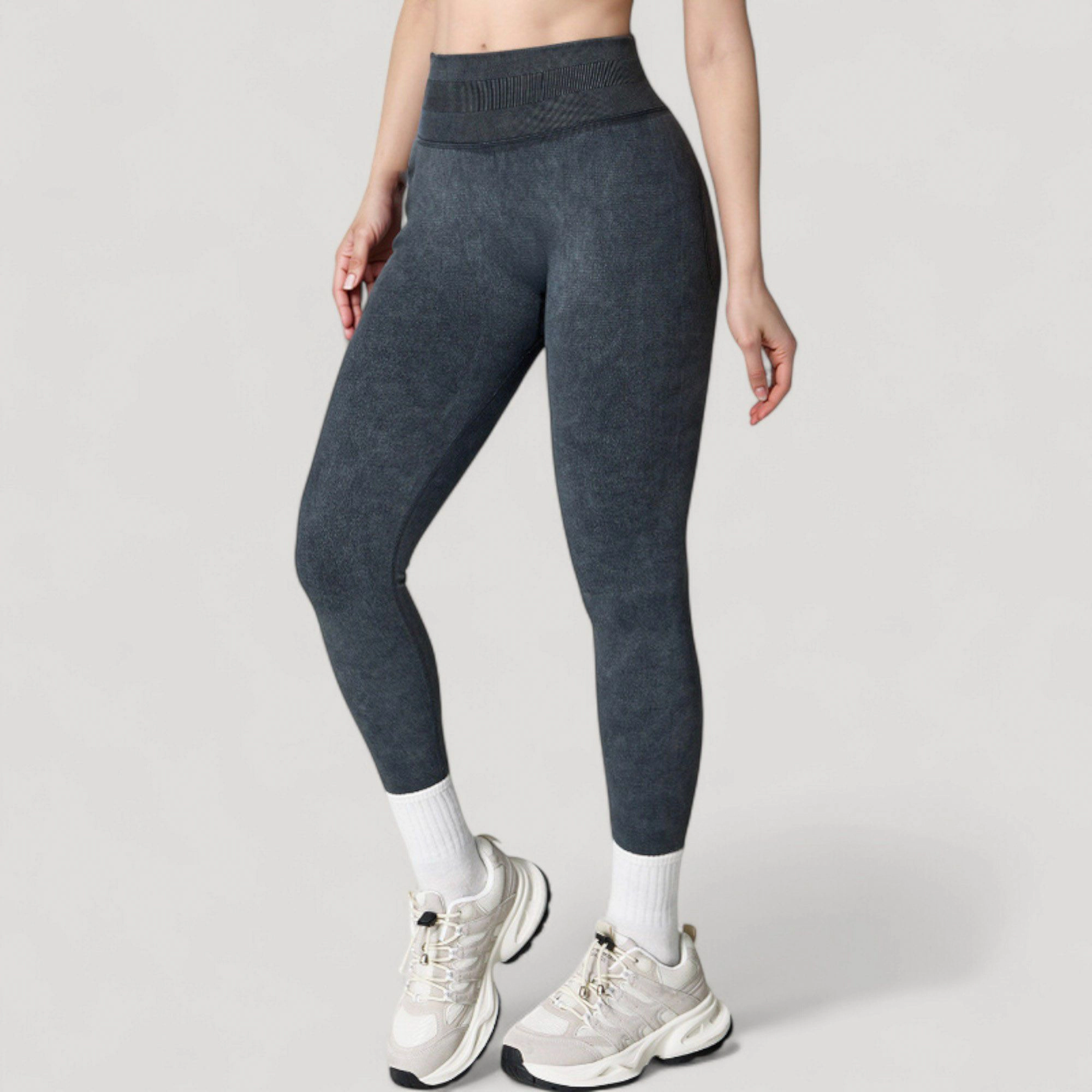 Anna-Kaci Women's Seamless Ribbed High Waist Full Length Leggings with Compression Fit