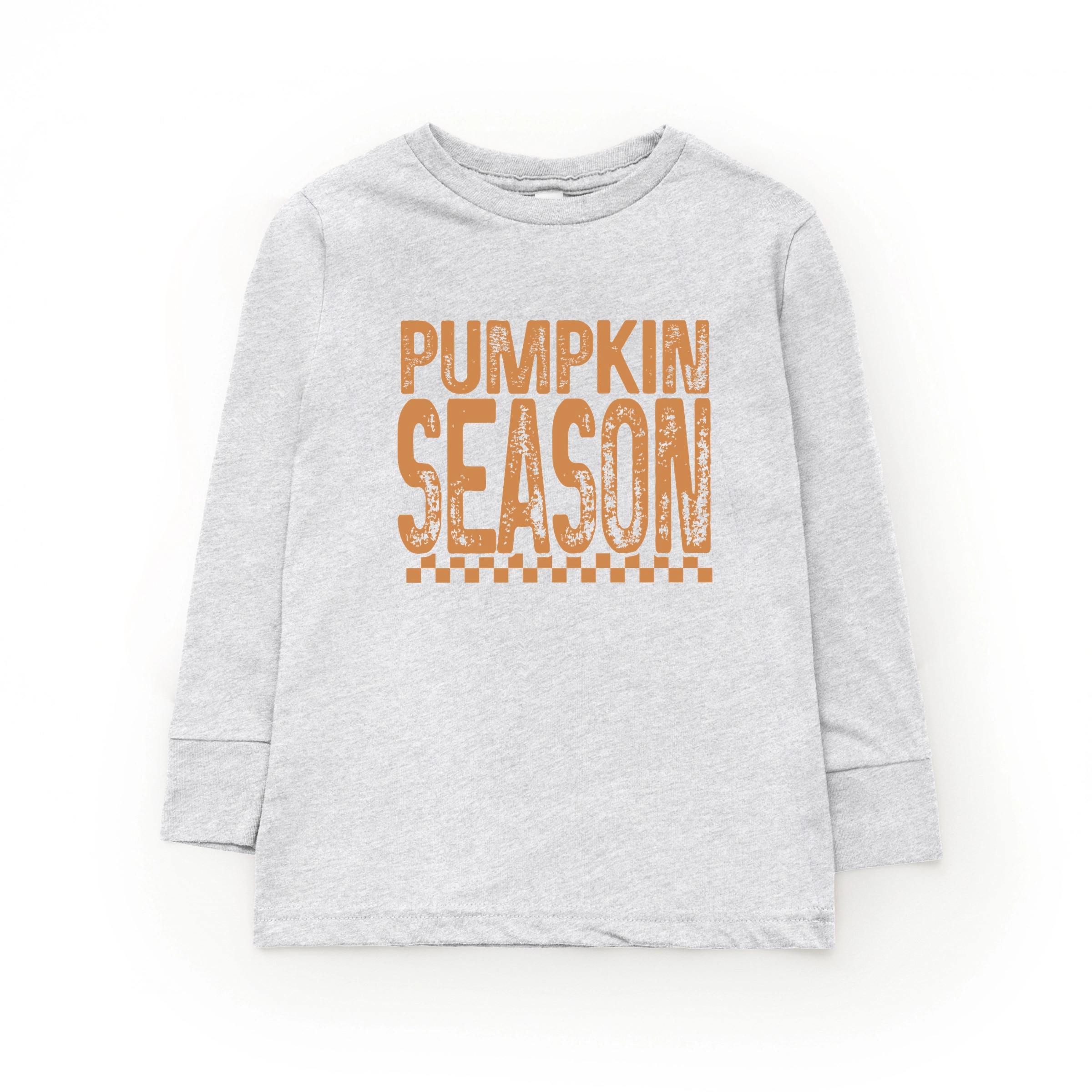 The Juniper Shop - Youth Long Sleeve Graphic T-Shirt Pumpkin Season Checkered Distressed