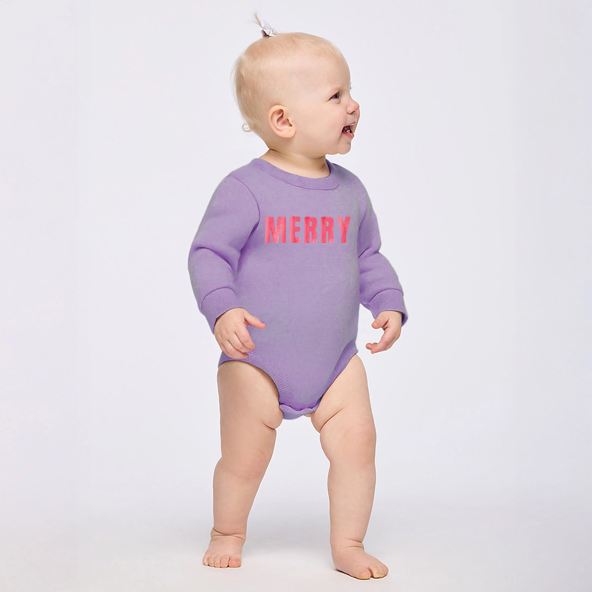 The Juniper Shop - Infant Fleece BodySuit Merry Watercolor