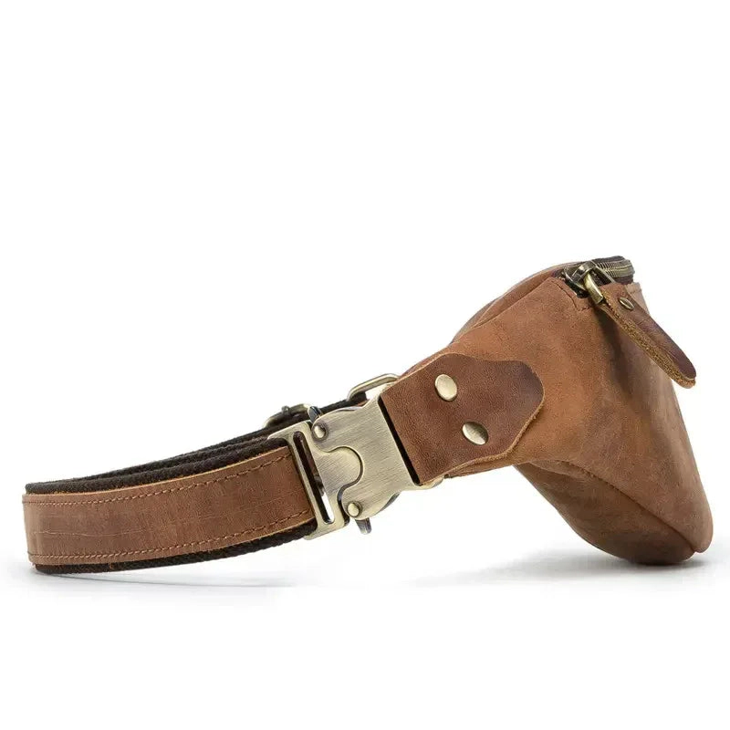 Steel Horse Leather Unisex Wagner Leather Waist Bag | Full Grain Leather Fanny Pack