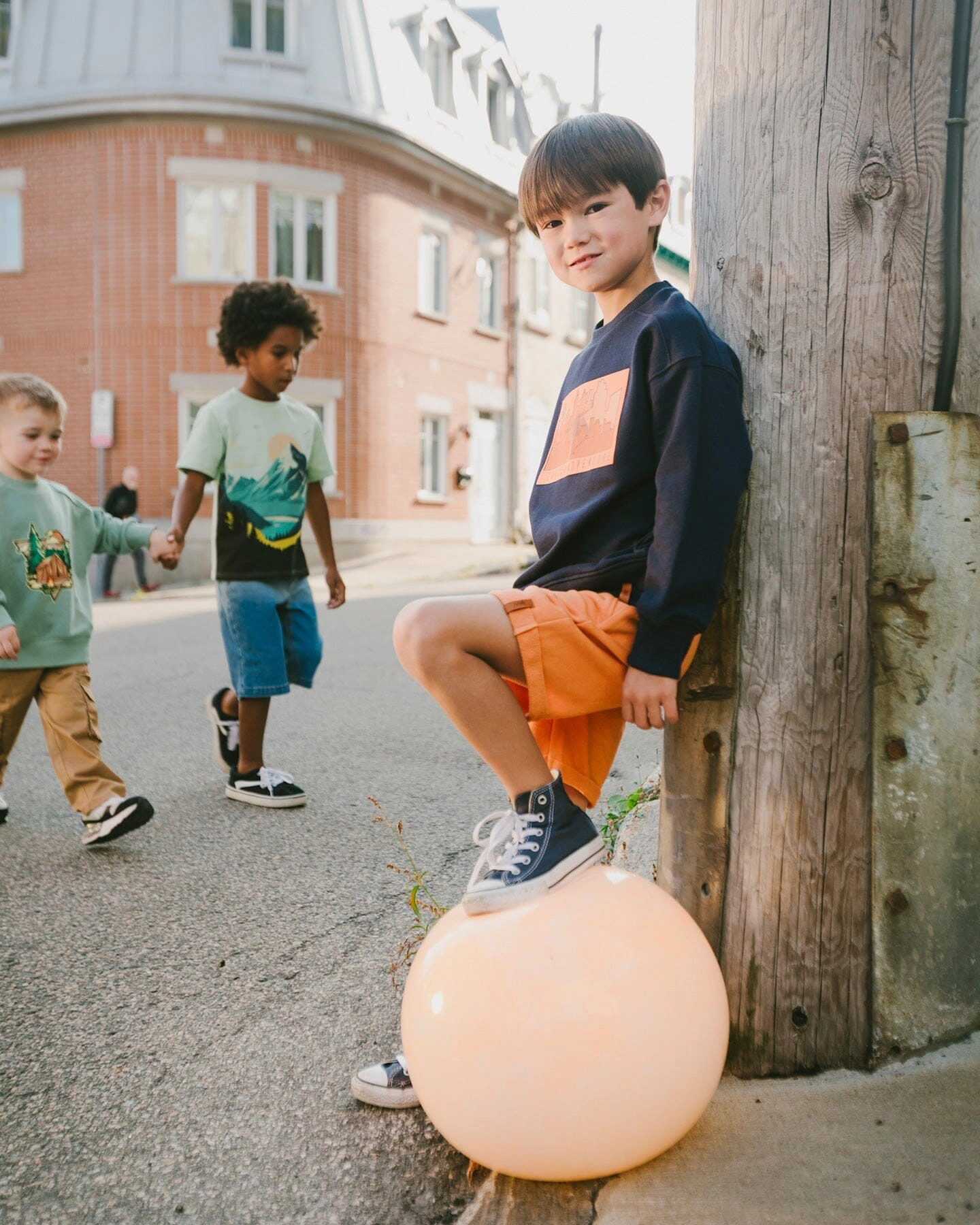 Deux par Deux Boys French Terry Drawstring Waist Shorts