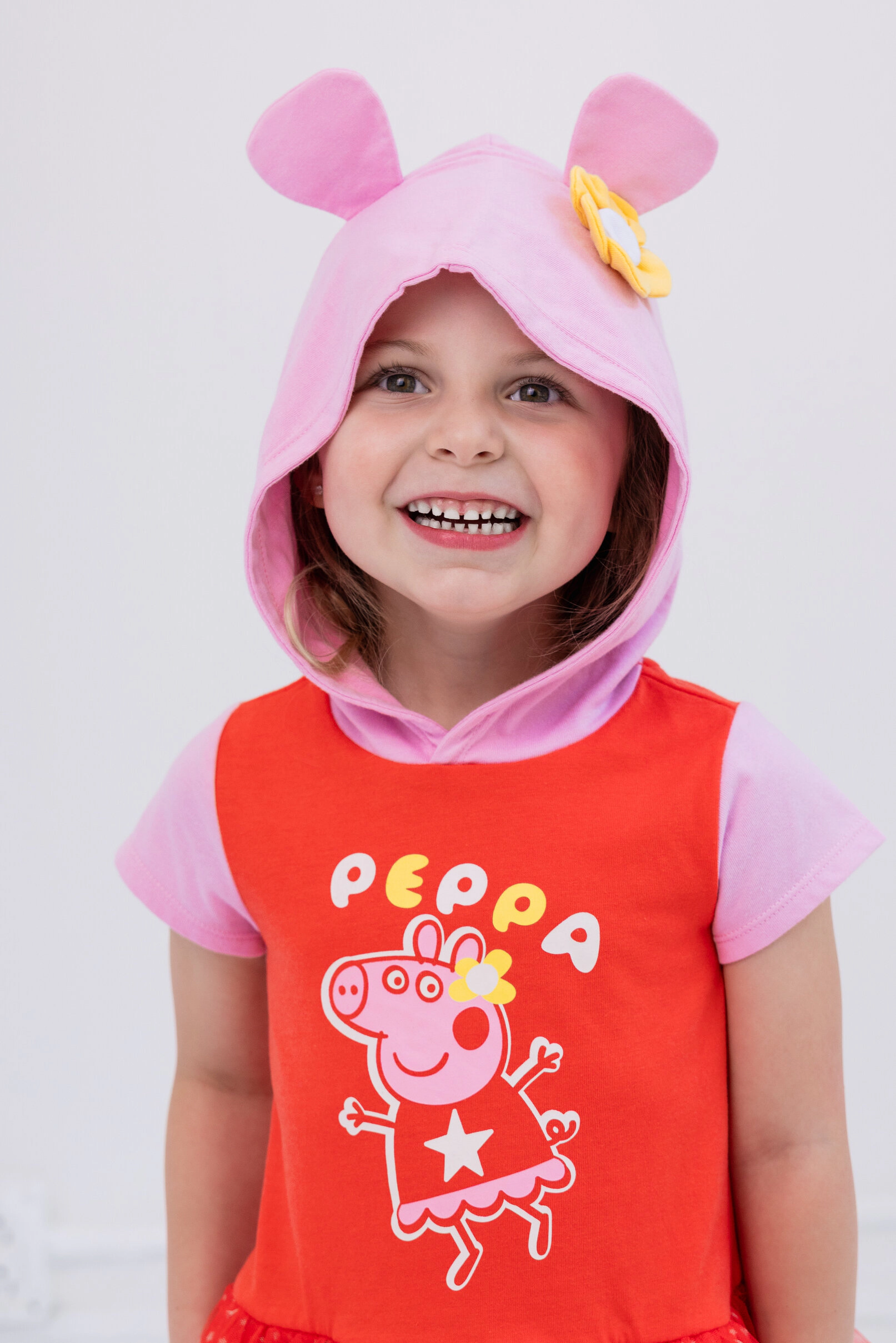 Peppa Pig Girls' Cosplay Hooded Tee