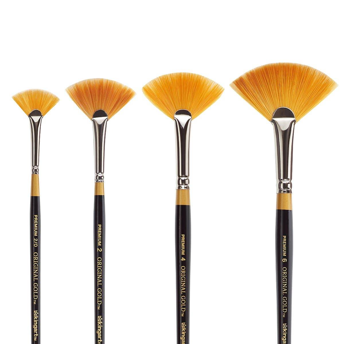KINGART Original Gold 9200 Fan Blender Brush Set - 4 Pc