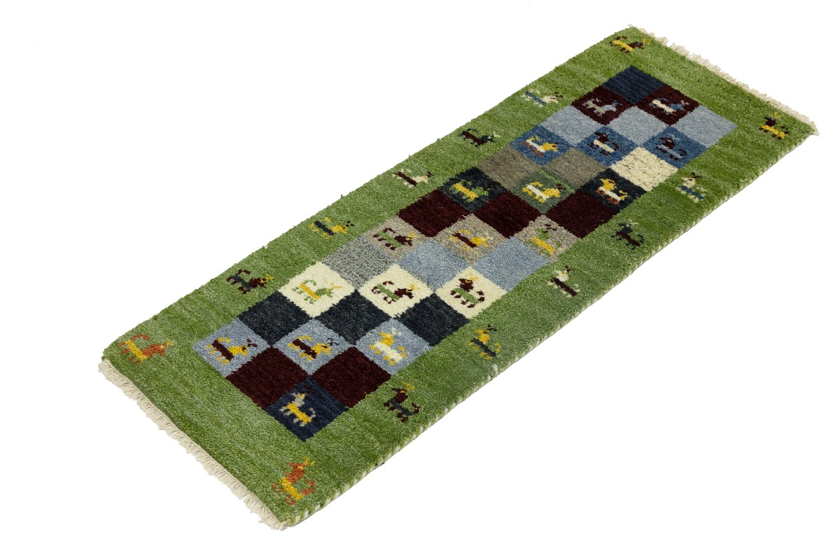 Magic Rugs Green Tribal 1'4X4 Indo-Gabbeh Oriental Rug