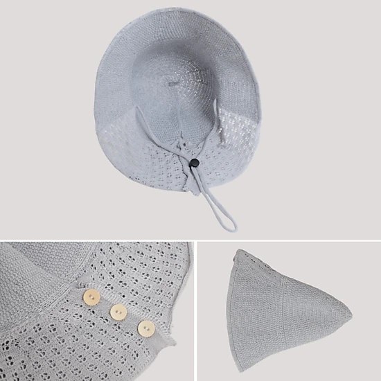Anna-Kaci Women's Crochet Bucket Hat with Adjustable Chin Strap and ...