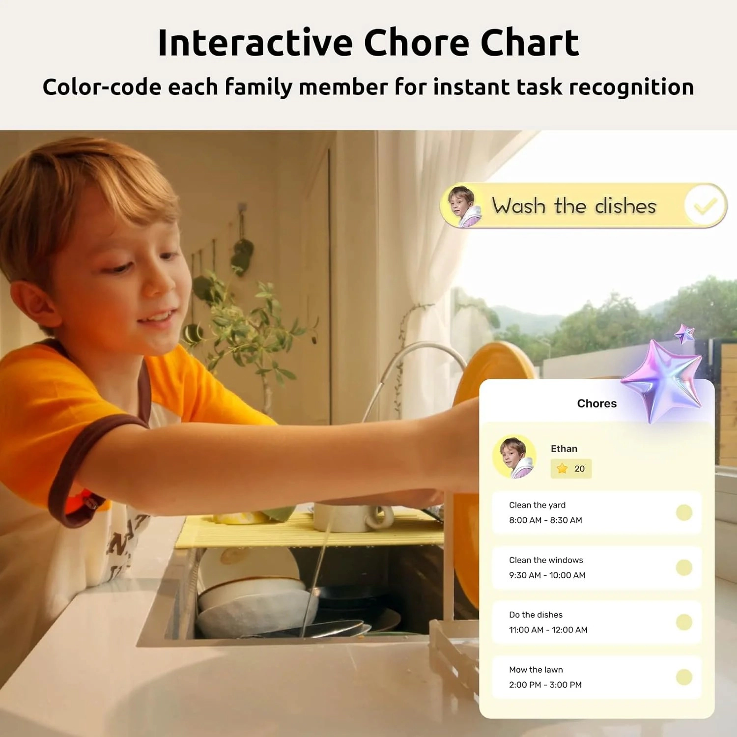 Everblog 21.5" Touch Digital Calendar Chore Chart 1080p IPS