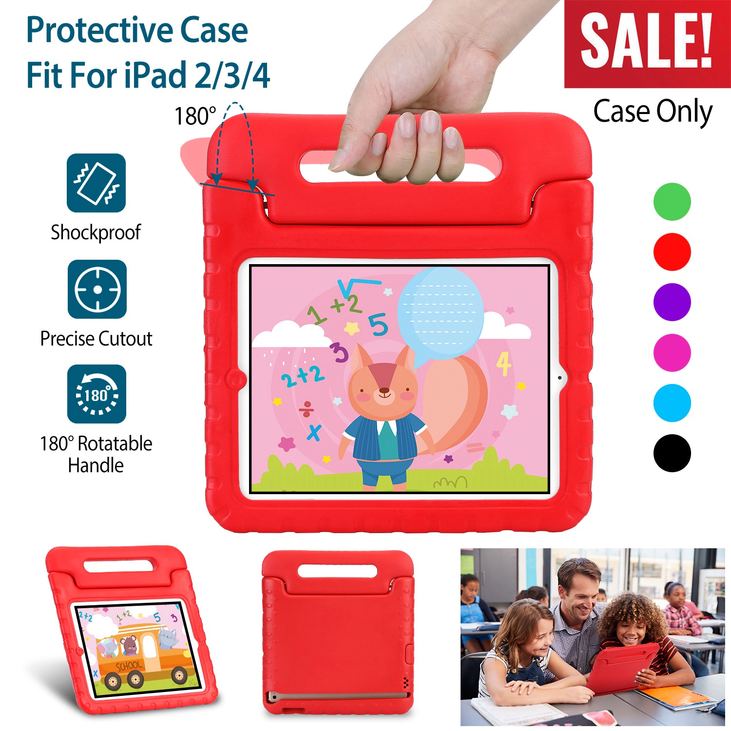 GBruno EVA Shockproof IPad 2/3/4 Case With Handle