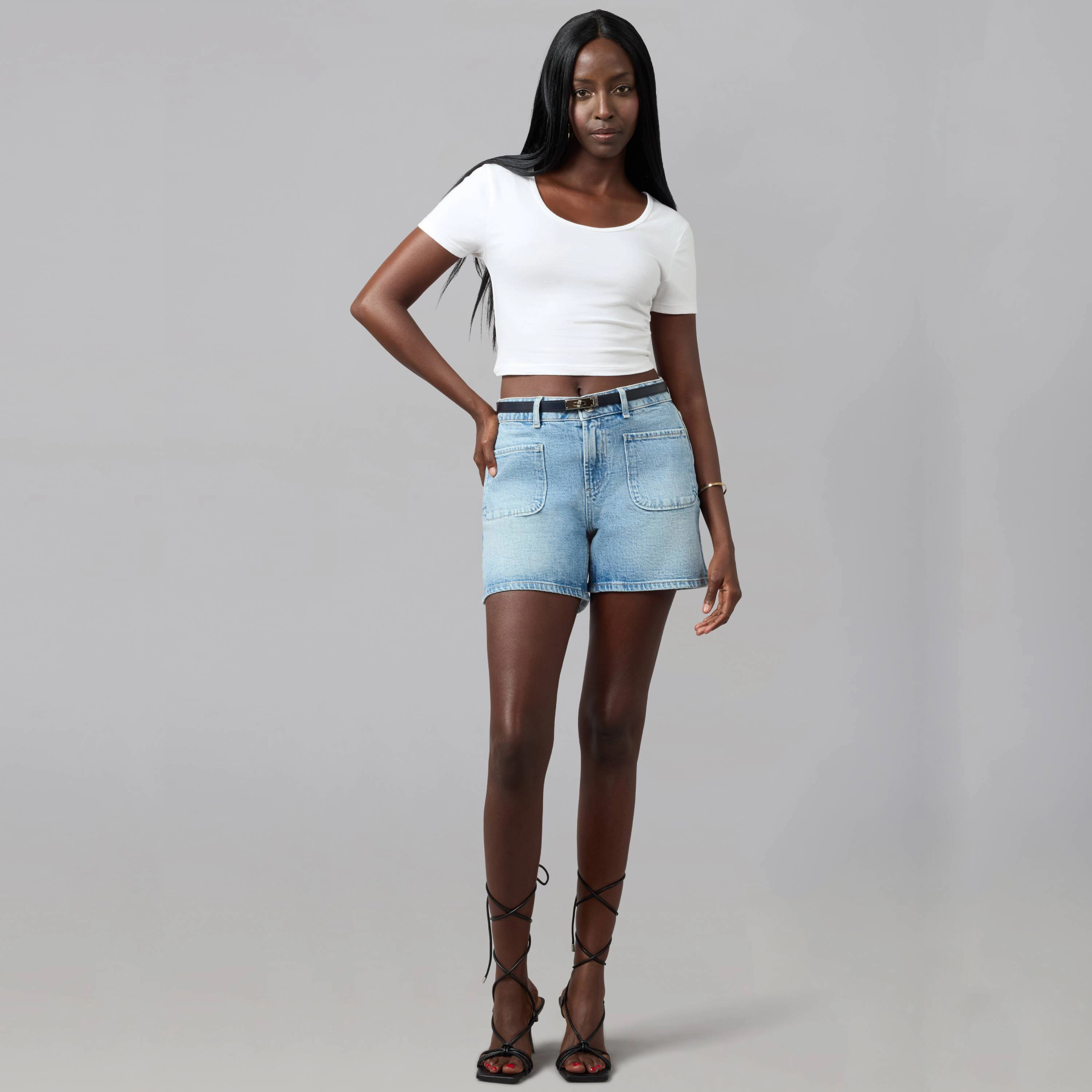 Lola Denim Womens Liana High Rise Cut-Off Shorts