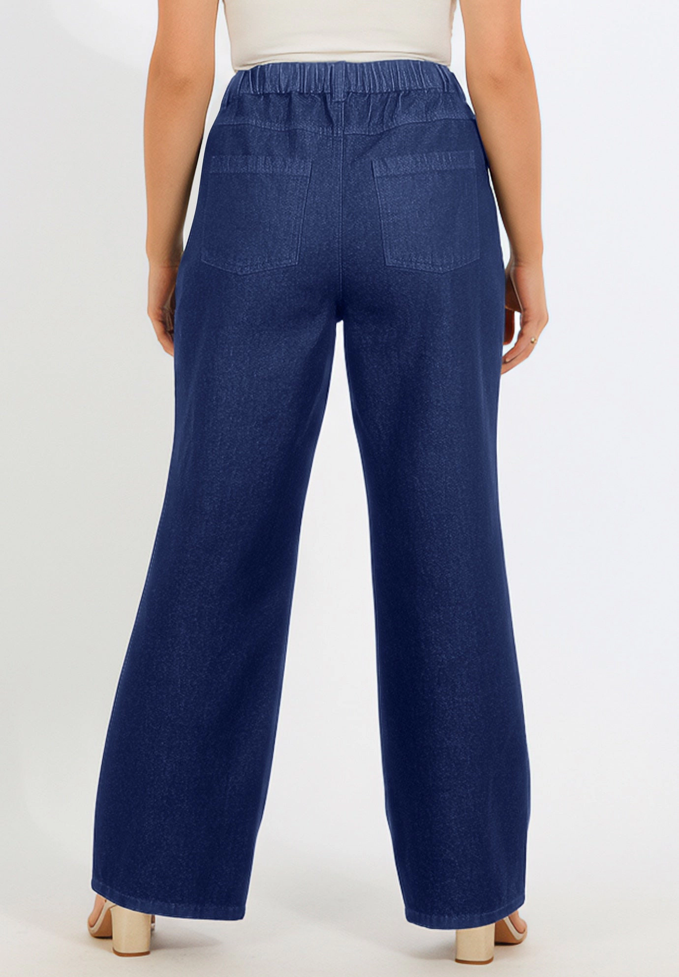 Roaman's Women's Plus Easy-Wear Wide Leg Jean