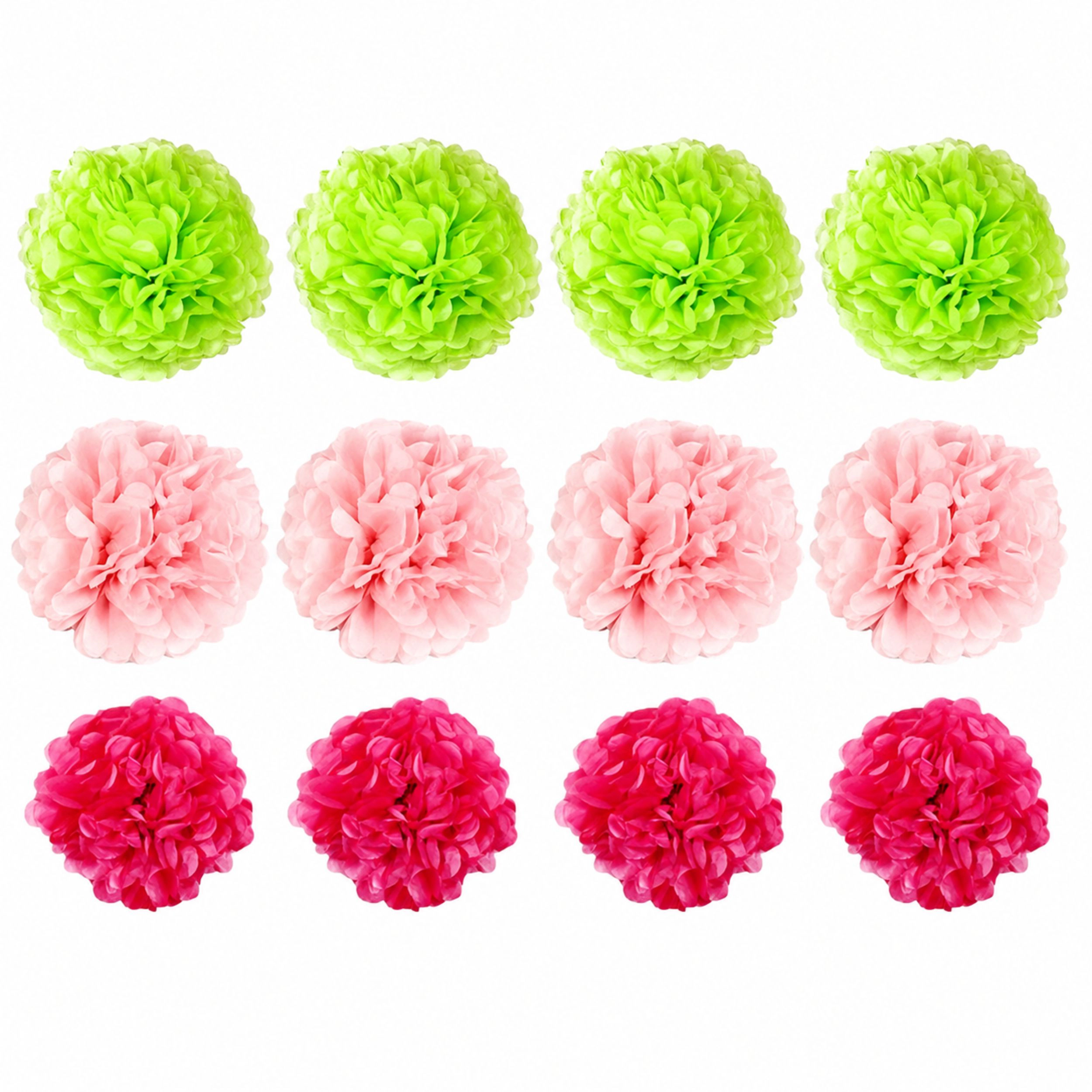 Home Collection 8 Inch Tissue Paper Flower Pom Hanging Decorations Pack of 12