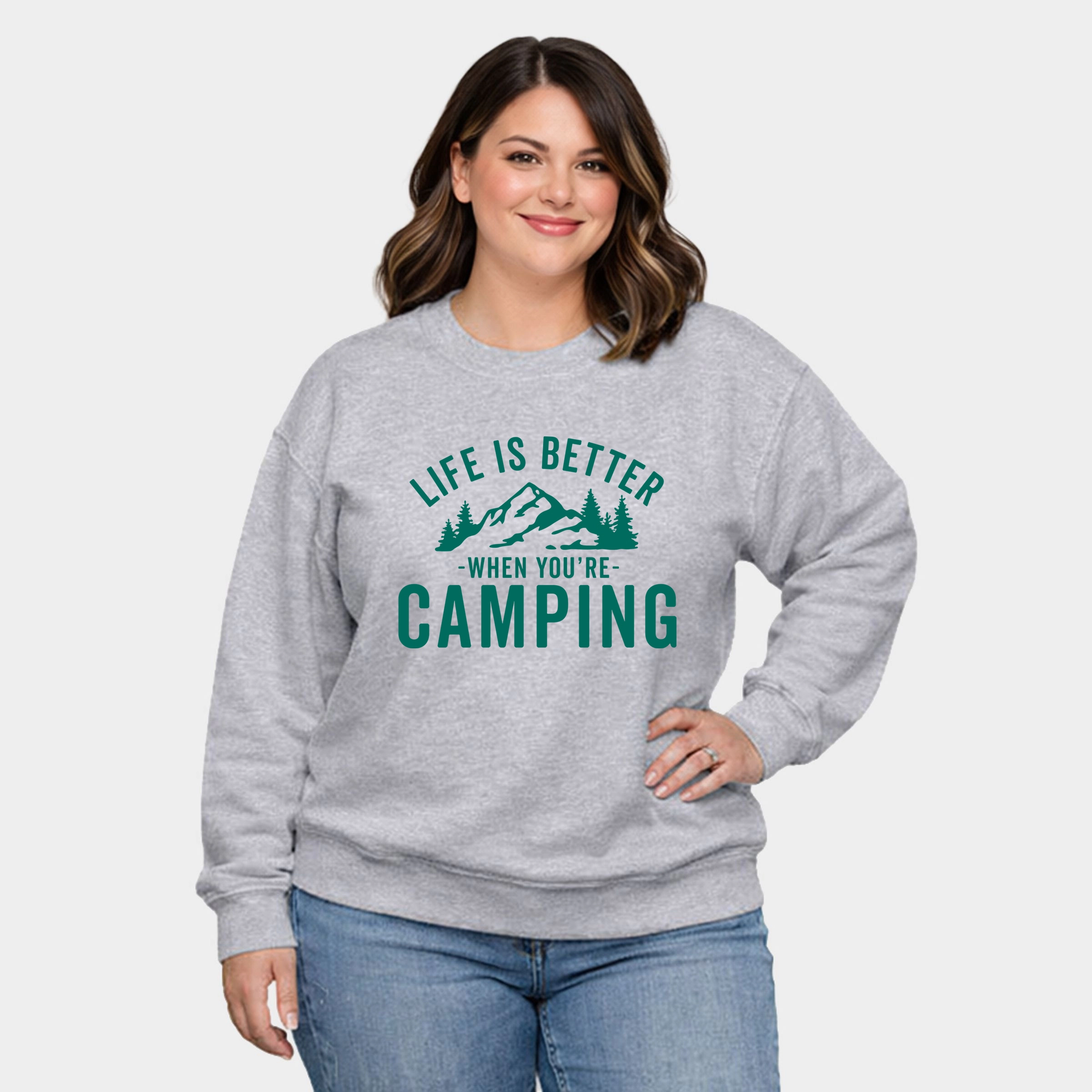 Simply Sage Market - Life Is Better When You're Camping  Women's Plus Sized Graphic Sweatshirt