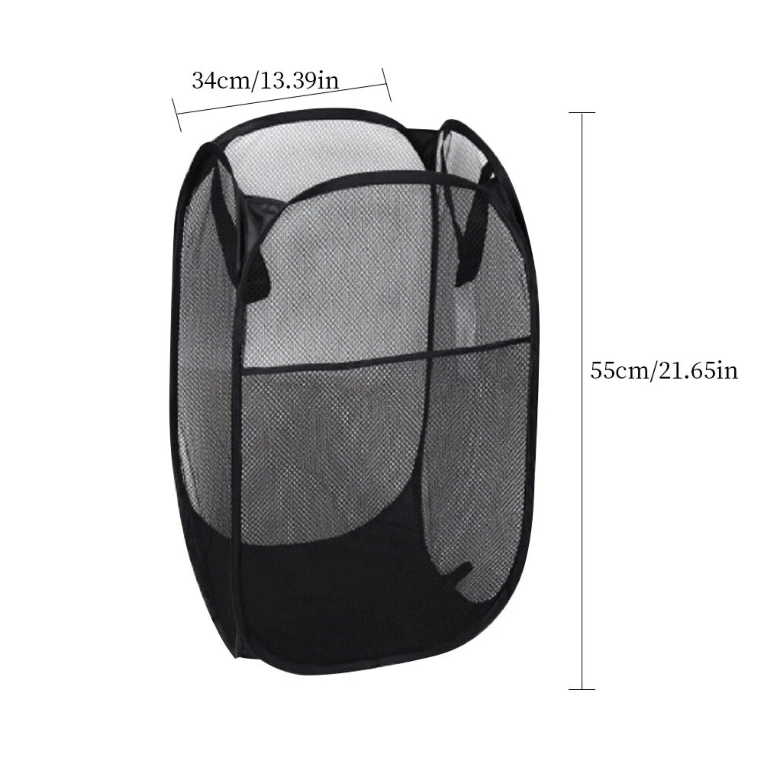 Home Collection Foldable Pop-Up Mesh Laundry Basket Hamper