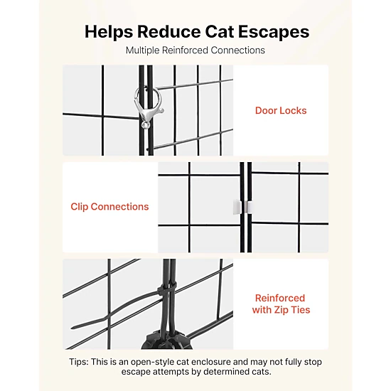 HONGGE Cat Cage DIY Cat Playpen Indoor Enclosure Detachable Metal Wire Kennel Crate with Large Exercise Place Ideal for