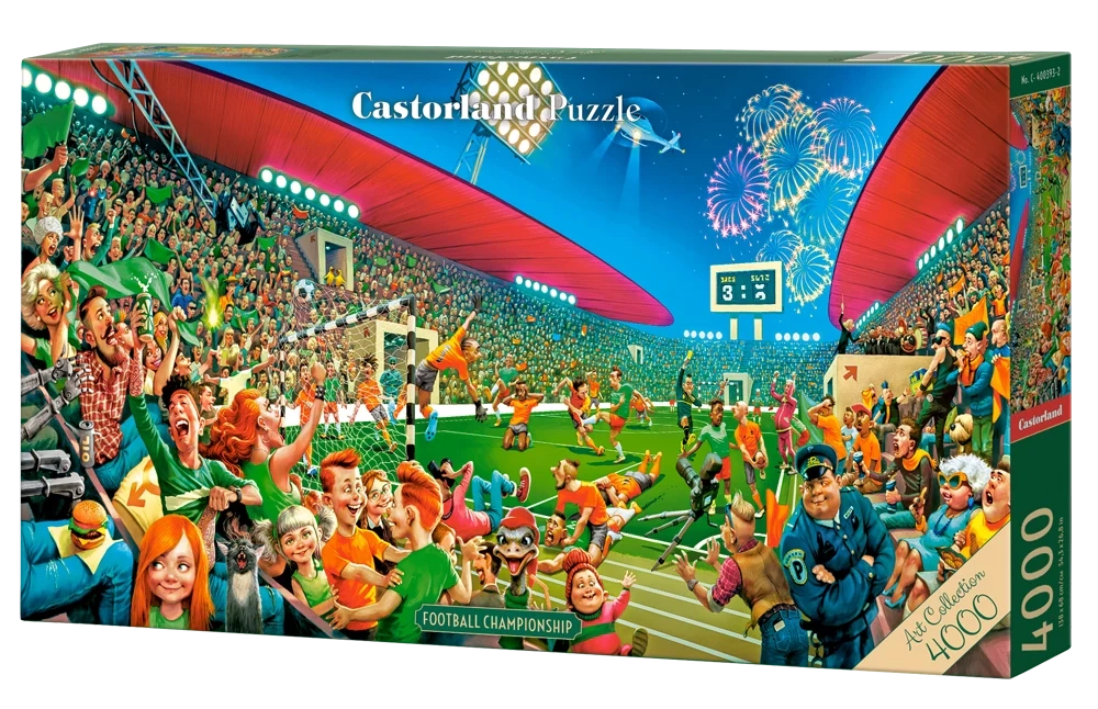CASTORLAND 4000 Piece Jigsaw Puzzles, Football Championship, Funny sports puzzle, Soccer,  Chaos Style, C-400393-2