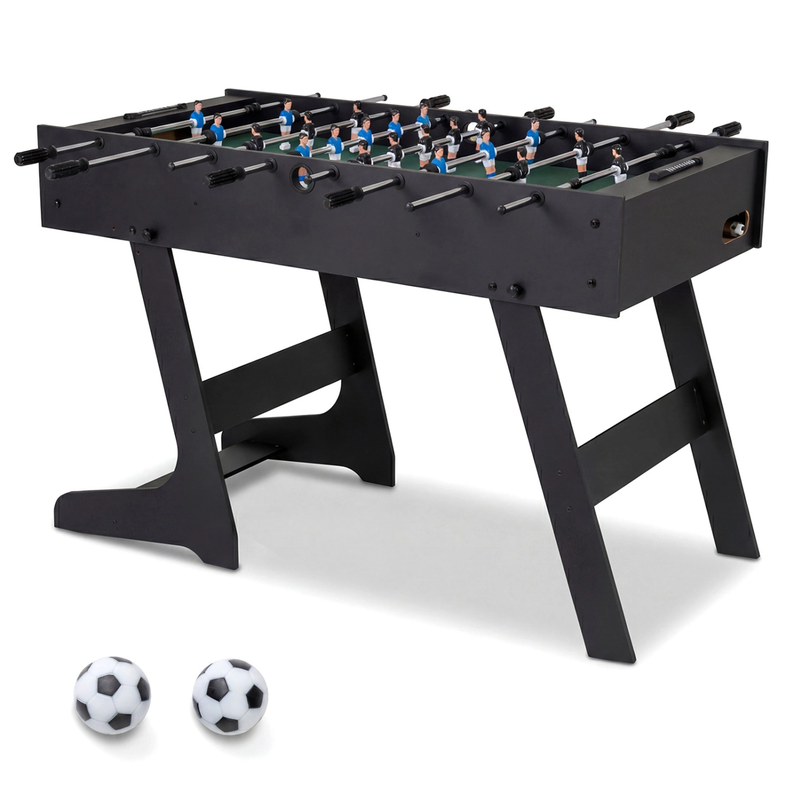 SUGIFT Black Folding Full Size Foosball Soccer Table with 22 Players and 2 Scorers 48-in W 24-in D 32-in H