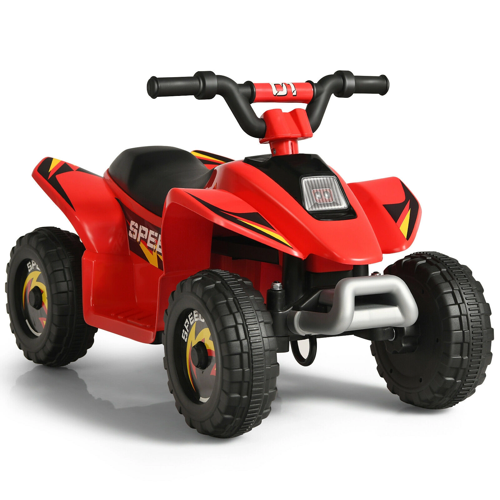 SUGIFT 6V Electric 4-Wheel Ride-On Quad ATV 66-lb Capacity Ages 3+ 28.5 x 15.5 x 18 in Body 50-Min Run Time Red