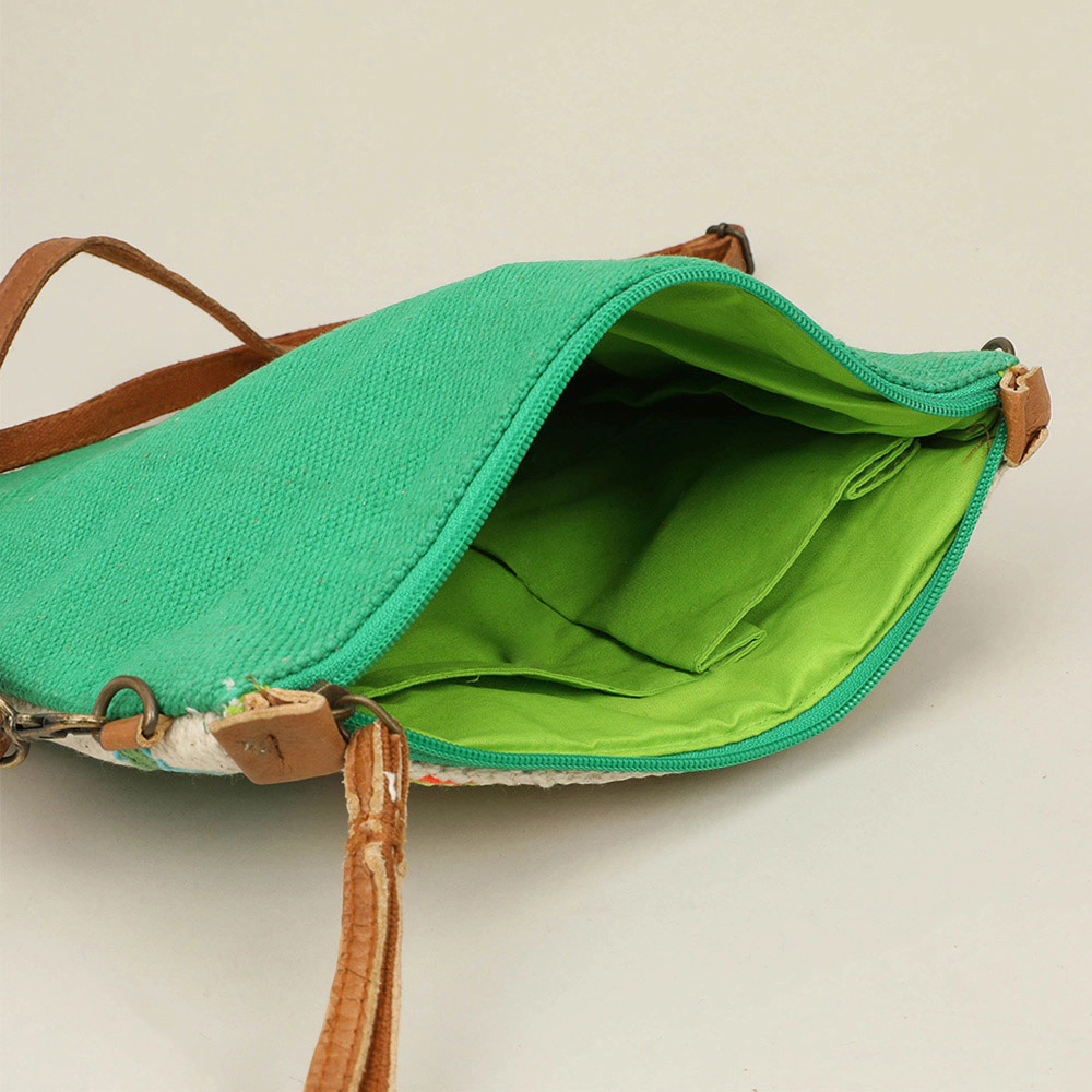 Fashnzfab Boho Geometric Pattern Embroidered Crossbody Bag / Clutch Bag