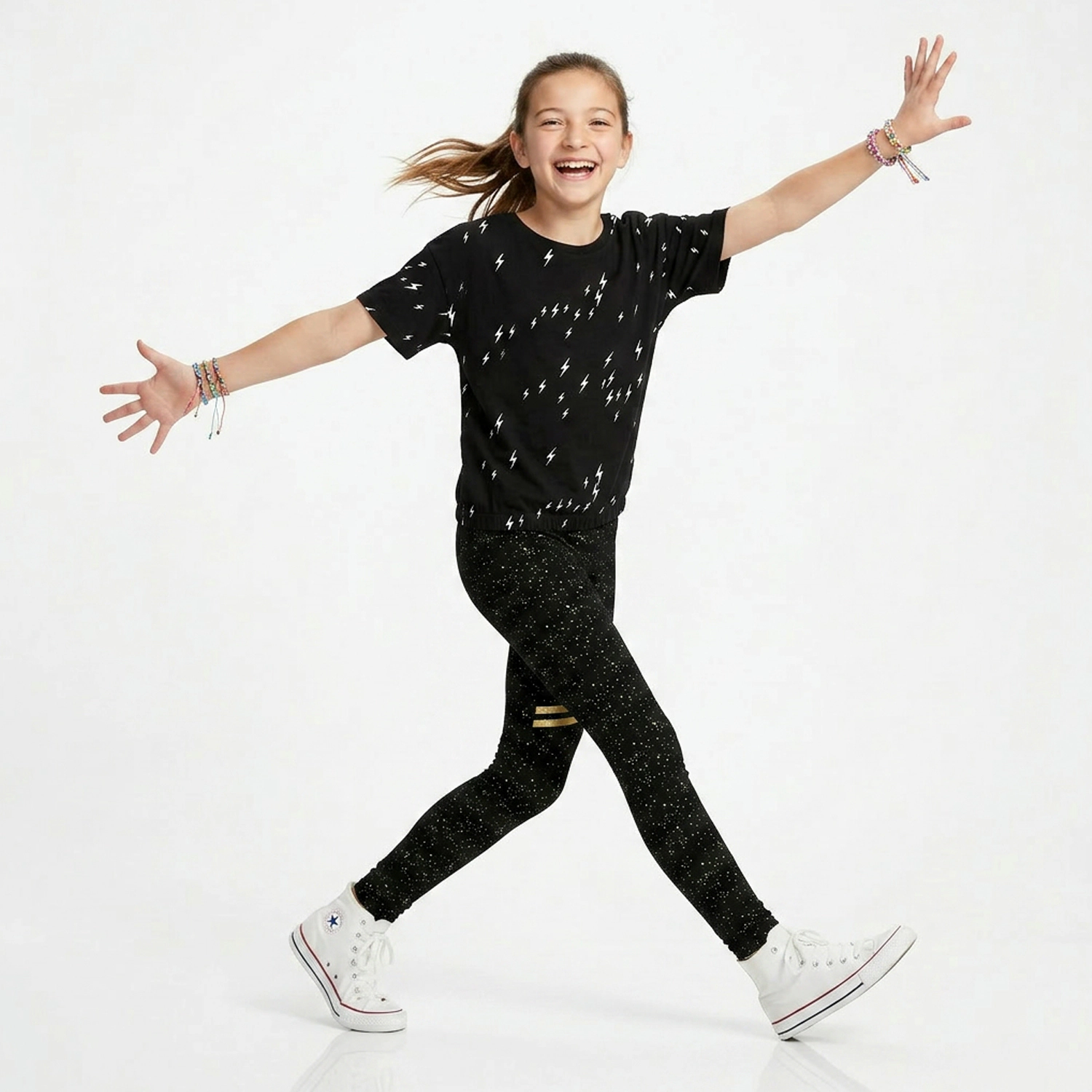 Rockets of Awesome Bolt Gathered Hem Tee for Girls
