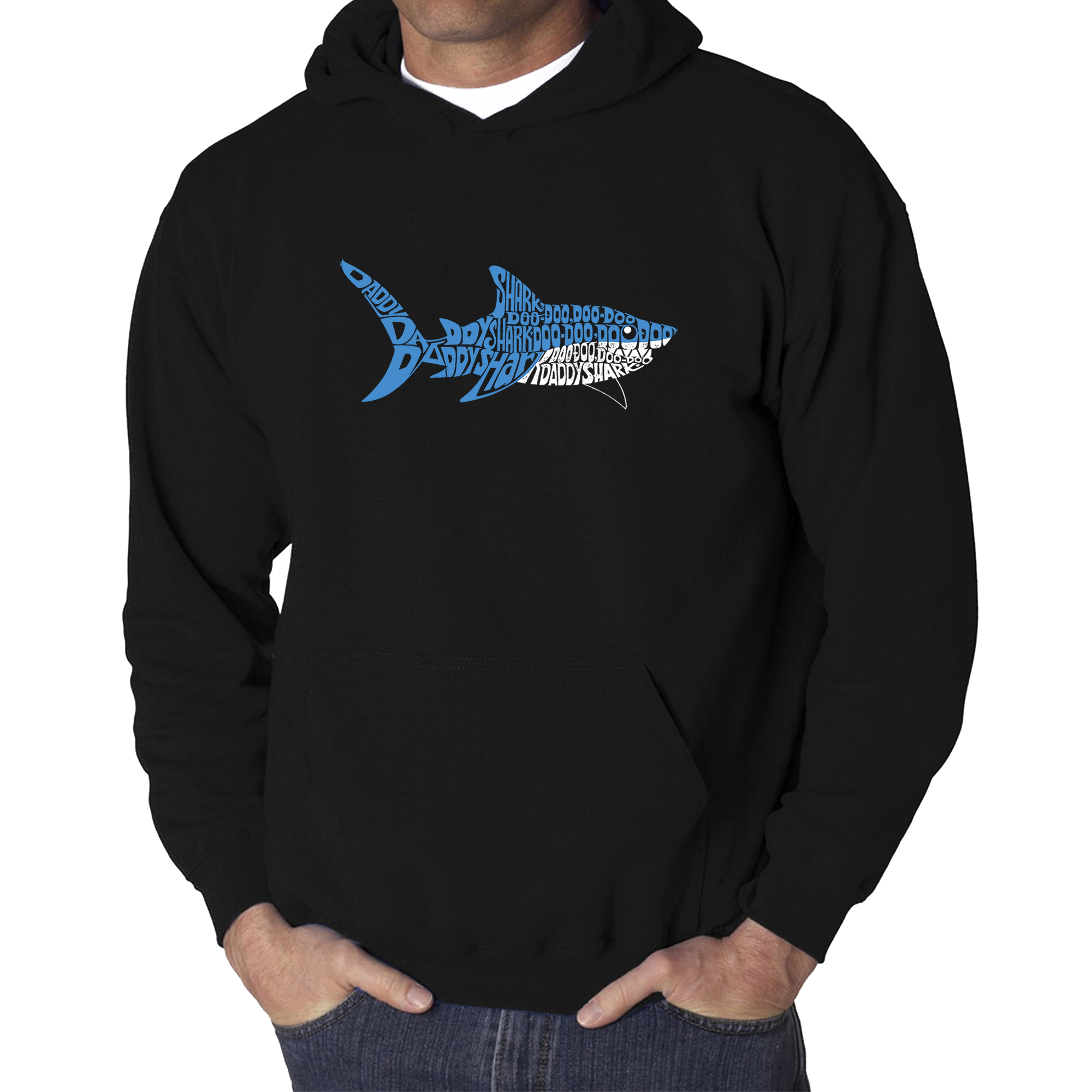LA Pop Art Daddy Shark - Men's Word Hooded Sweatshirt