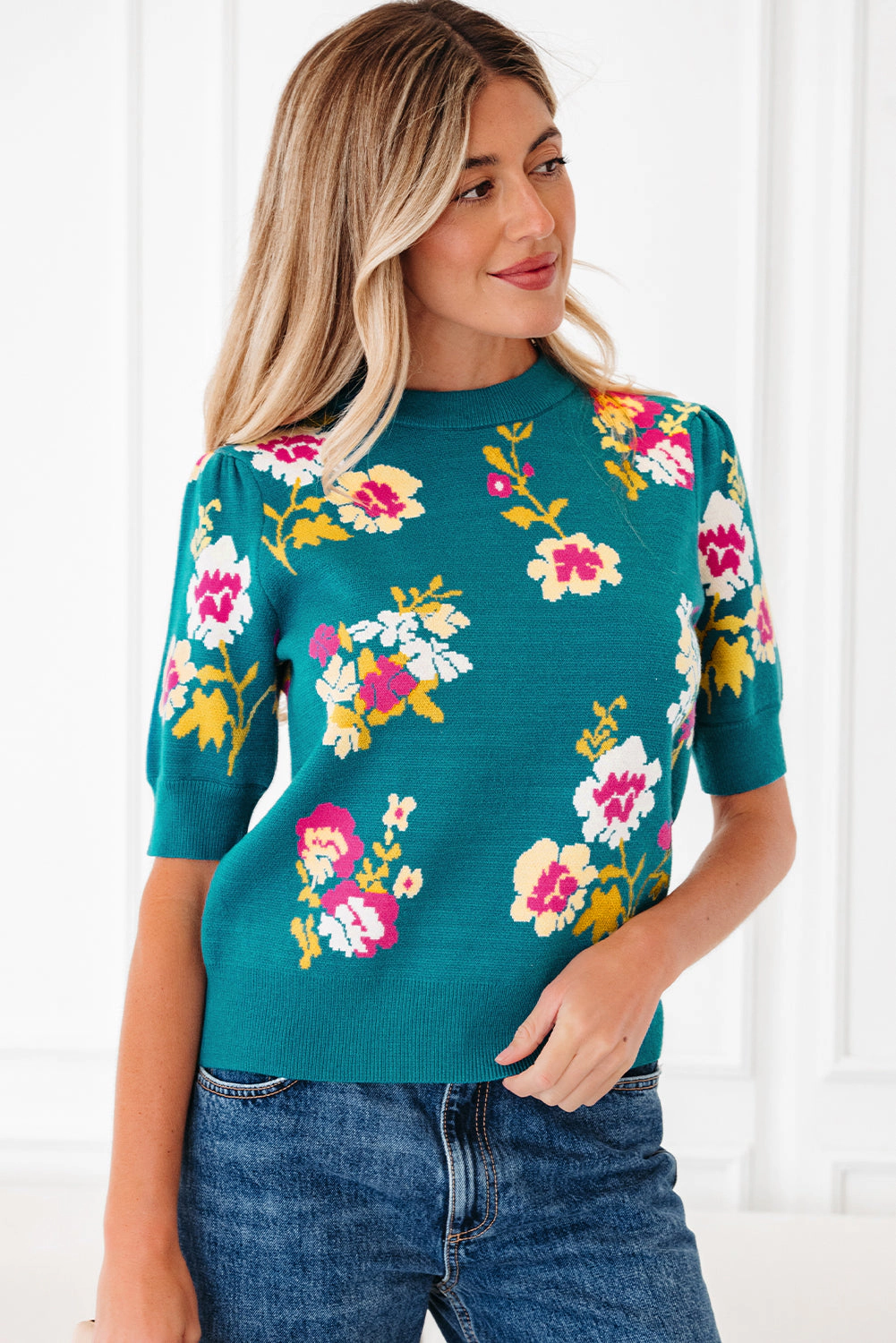 Threaded Pear Women's Joelle Sleeve Knitted Top