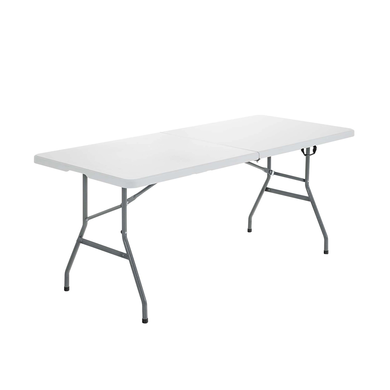 SUGIFT White Portable Folding Camping Table with Carry Handle 71-in W 29-in D 29-in H 330-lb Tabletop Capacity