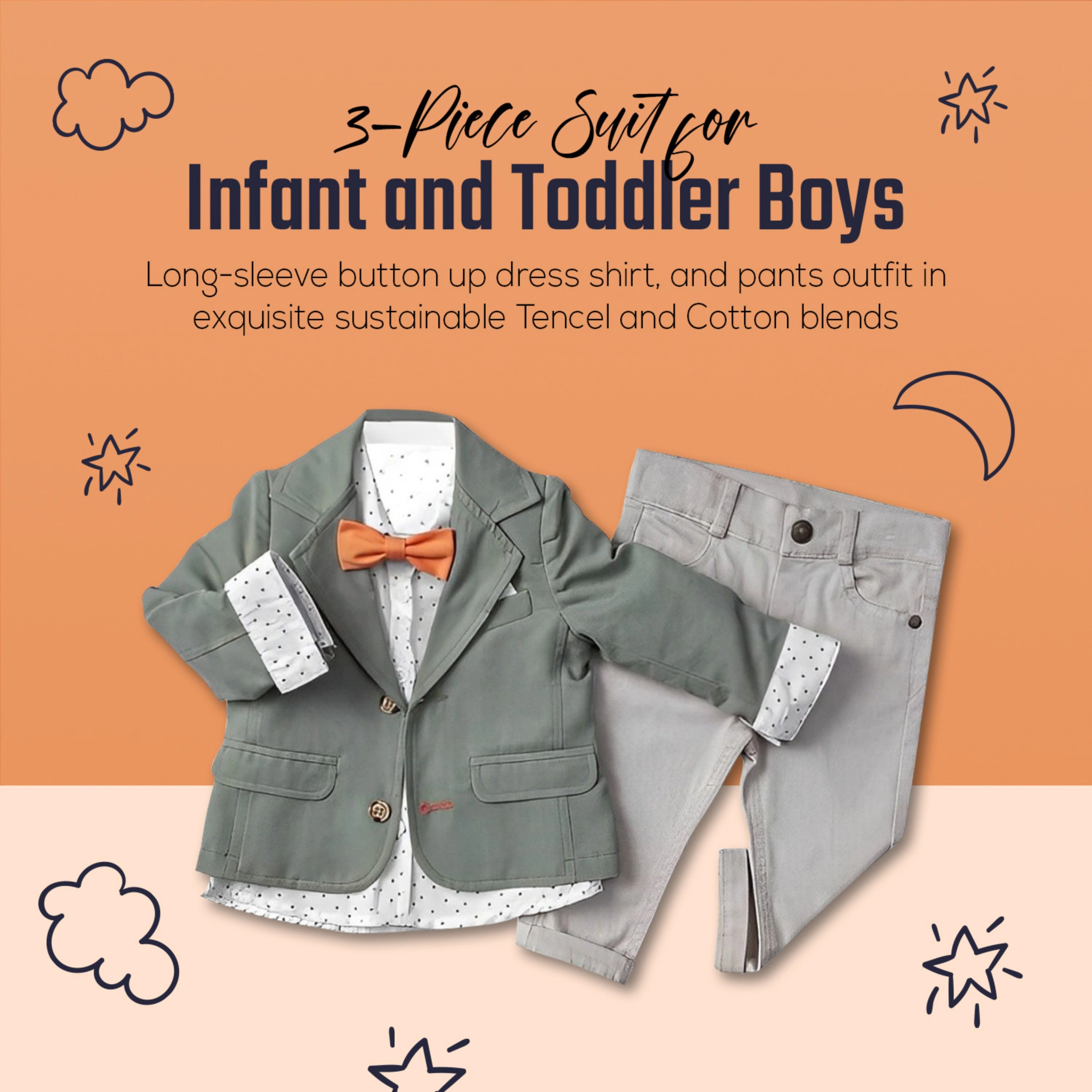 Wear Sierra Boys Toddler 3‑Piece Suit Set