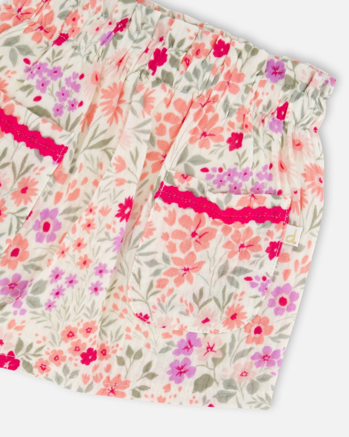 Deux par Girls Muslin Skort Printed Flowers