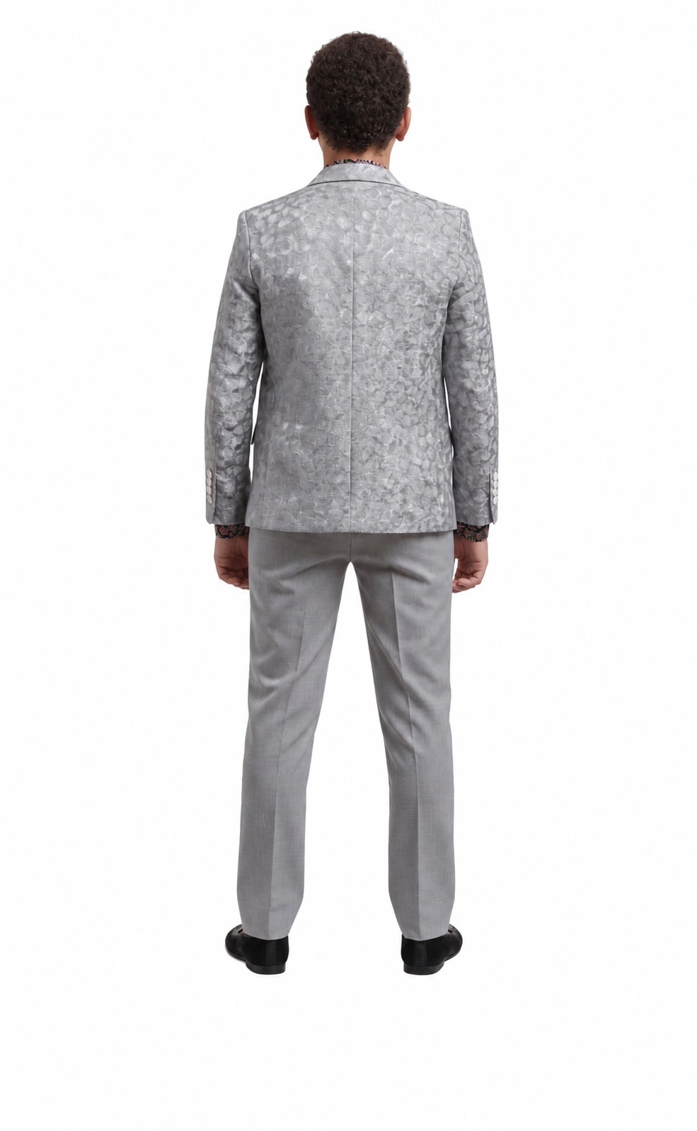 Elie Balleh Boys Slim Fit Crushed Velvet Blazer Jacket