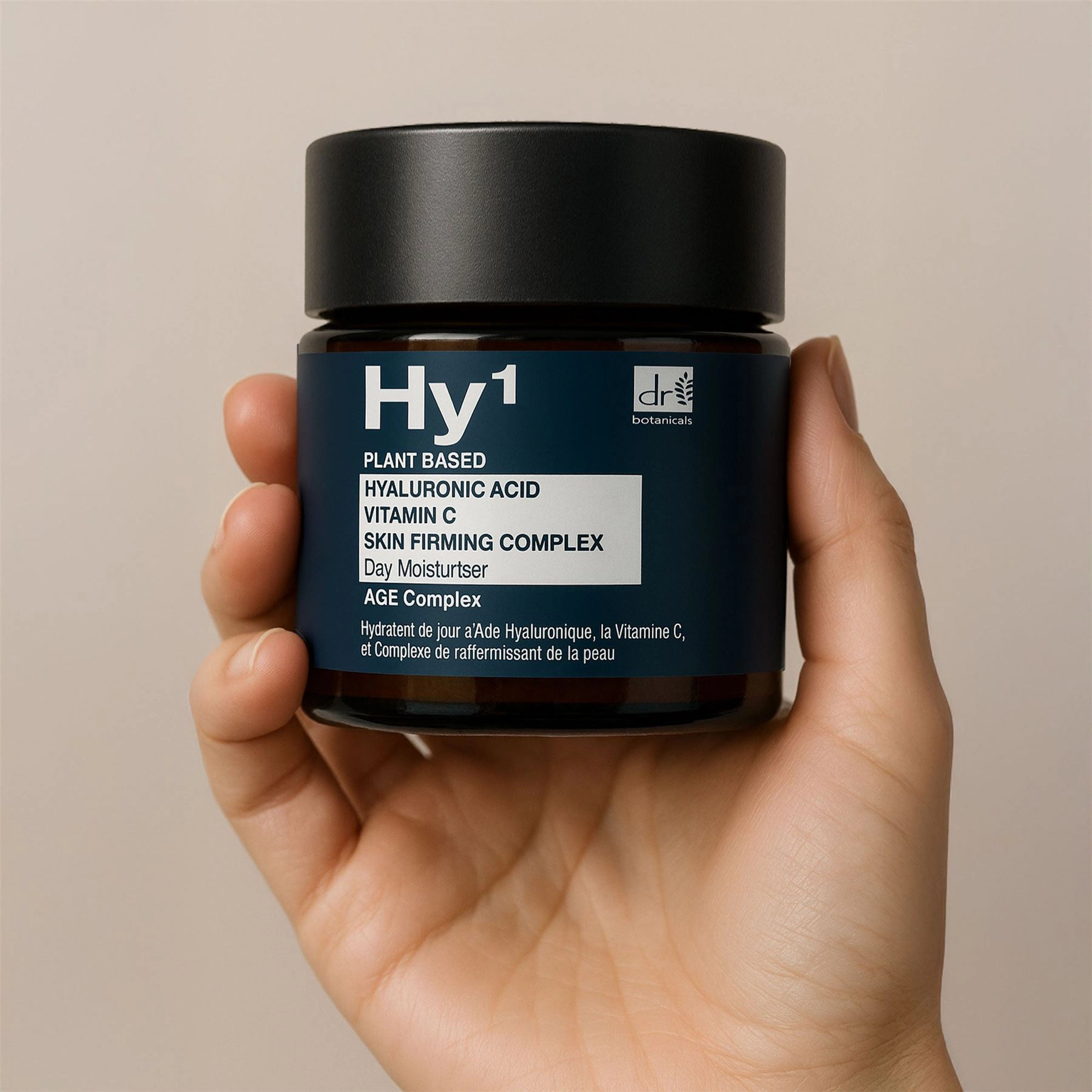 Dr Botanicals Hyaluronic Acid 1% & Vitamin C 1% Day Moisturiser 60ml - Hydrating, Brightening, Anti-Ageing