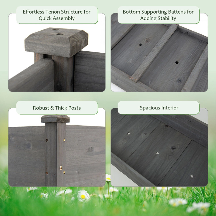 Hivvago Wooden Raised Vegetable Garden Bed Elevated Grow Vegetable Planter