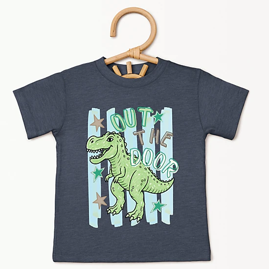 The Juniper Shop - Toddler Short Sleeve Graphic T-Shirt - Out The Door Dinosaur