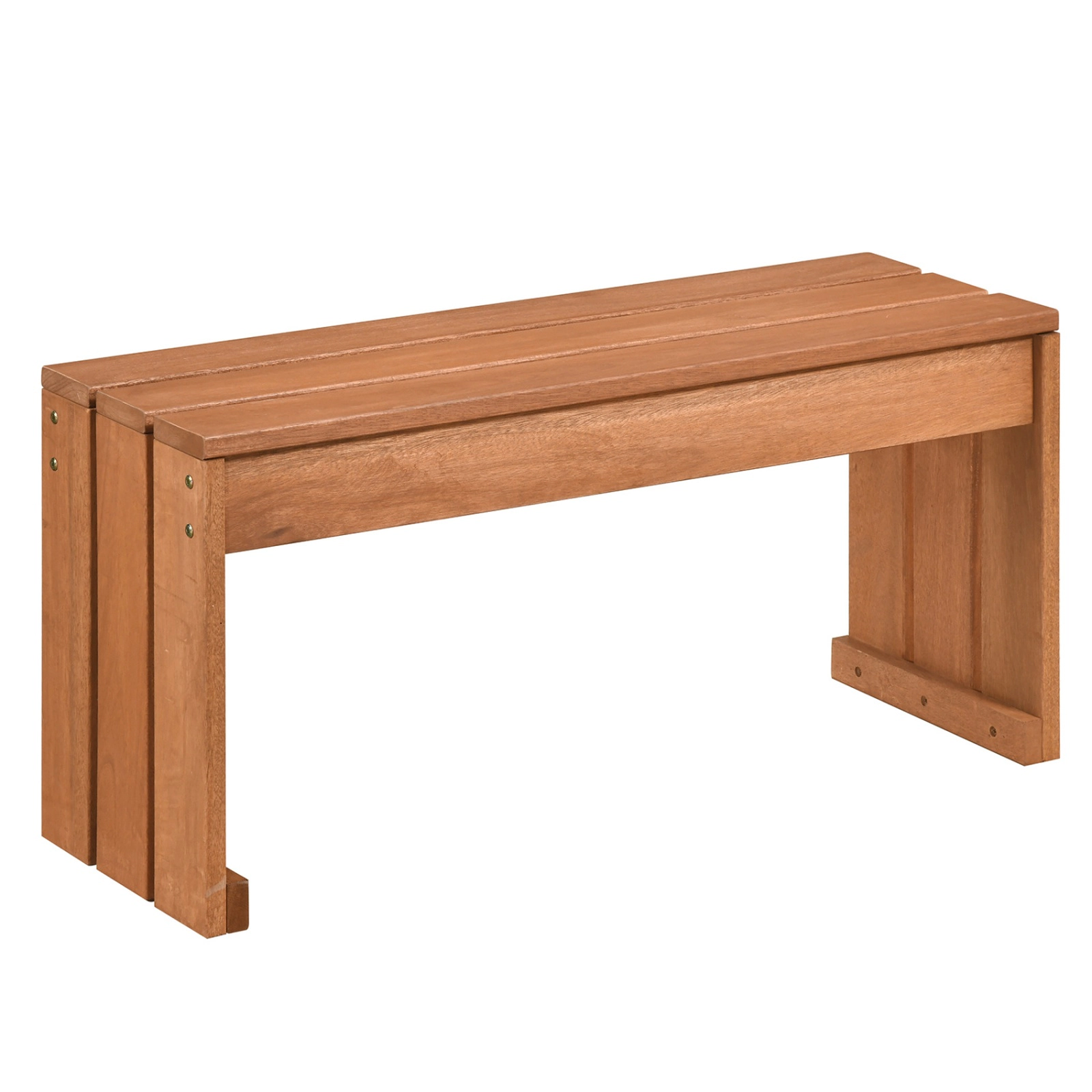 SUGIFT 35.5-in Natural Blended Hardwood Backless Garden Bench, 2-Person, Multi-Use