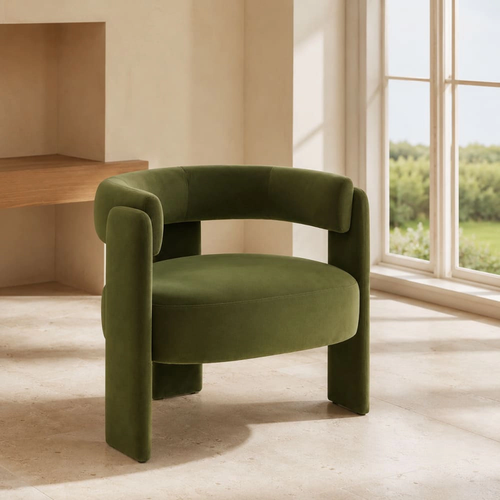 GOODSILO Modern Upholstered Accent Chair Solid Frame