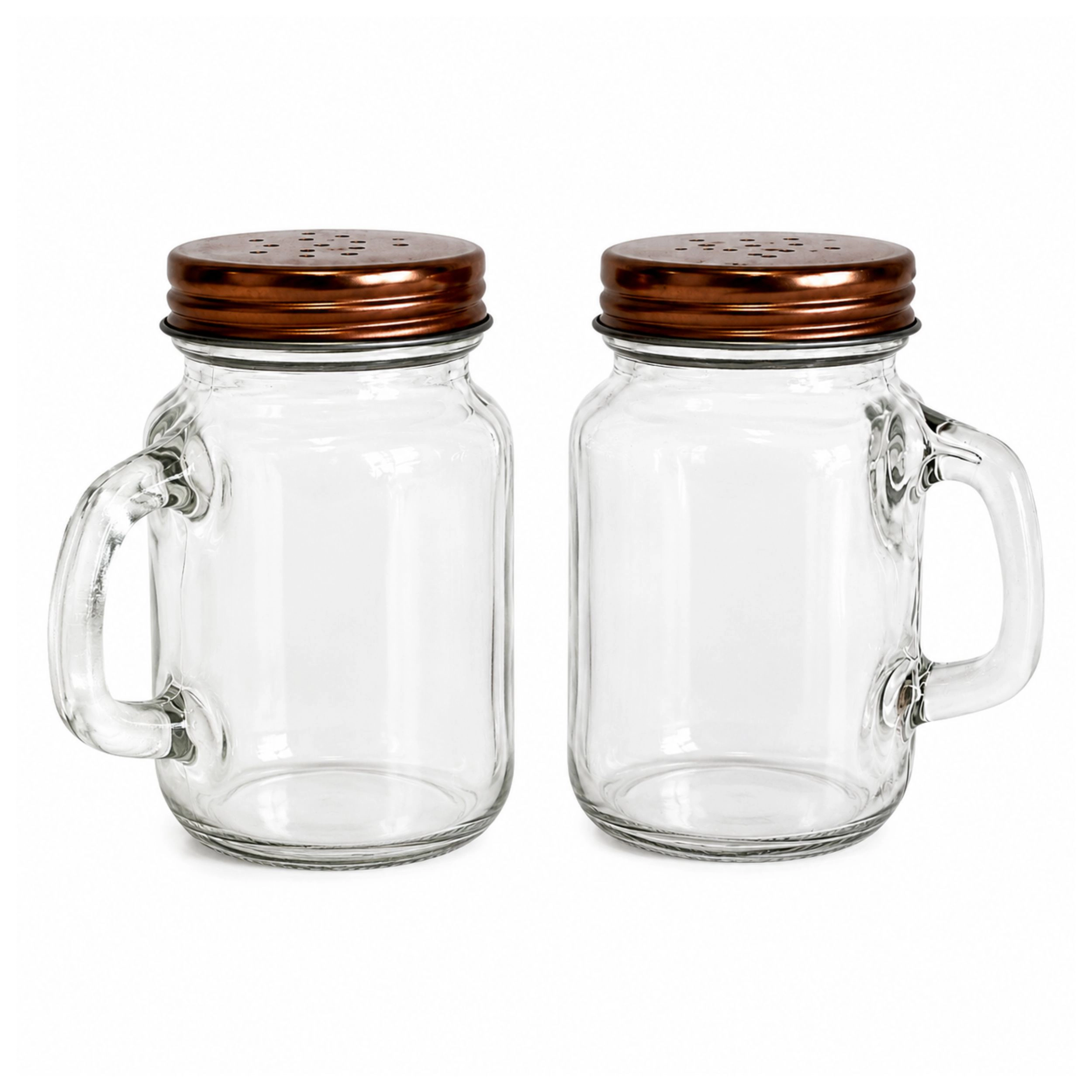 Home Collection 2 Piece Glass Salt & Pepper Shaker Set with Handles