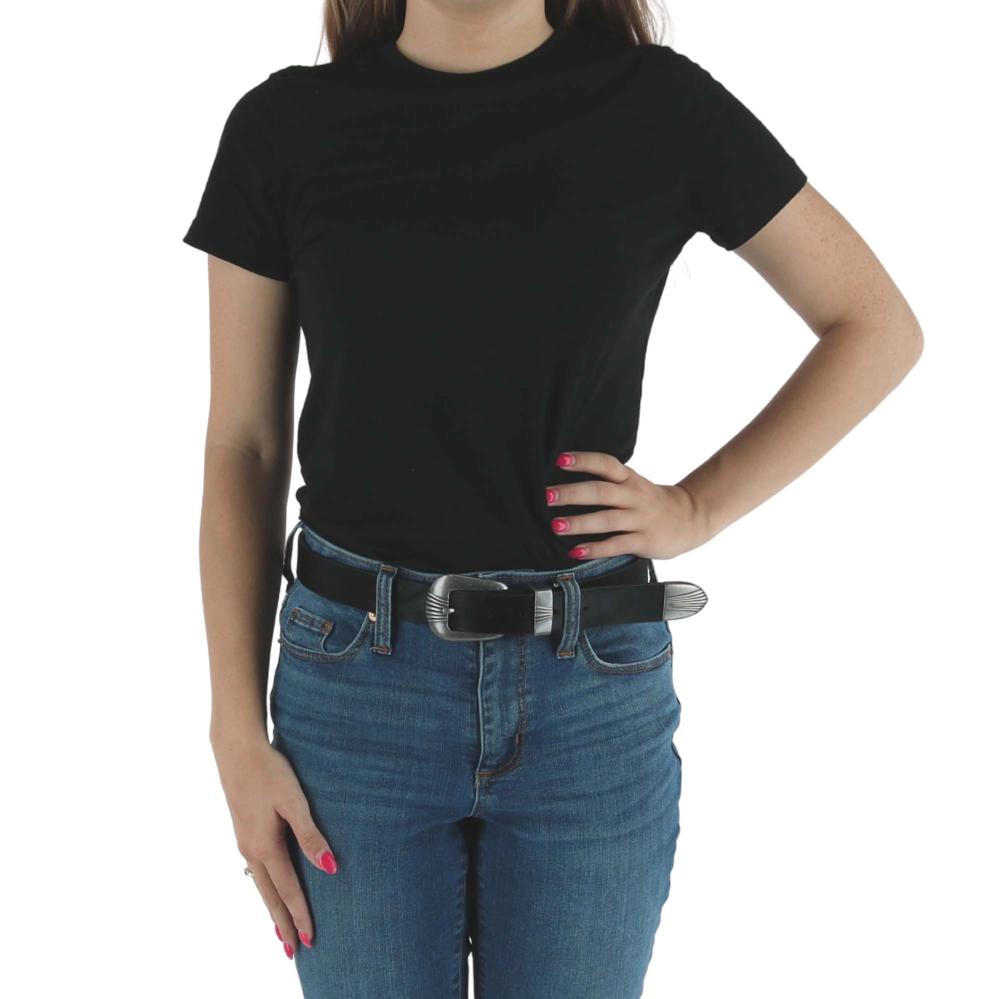 Wrangler Women's 3 Piece Belt with Veg Tanned Leather