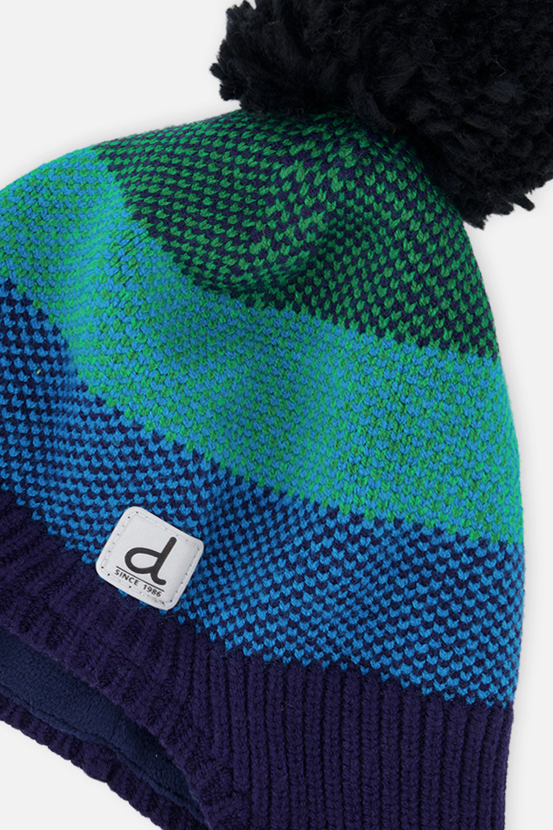Deux par Boys Ombré Striped Winter Peruvian Knit Hat with Pompom