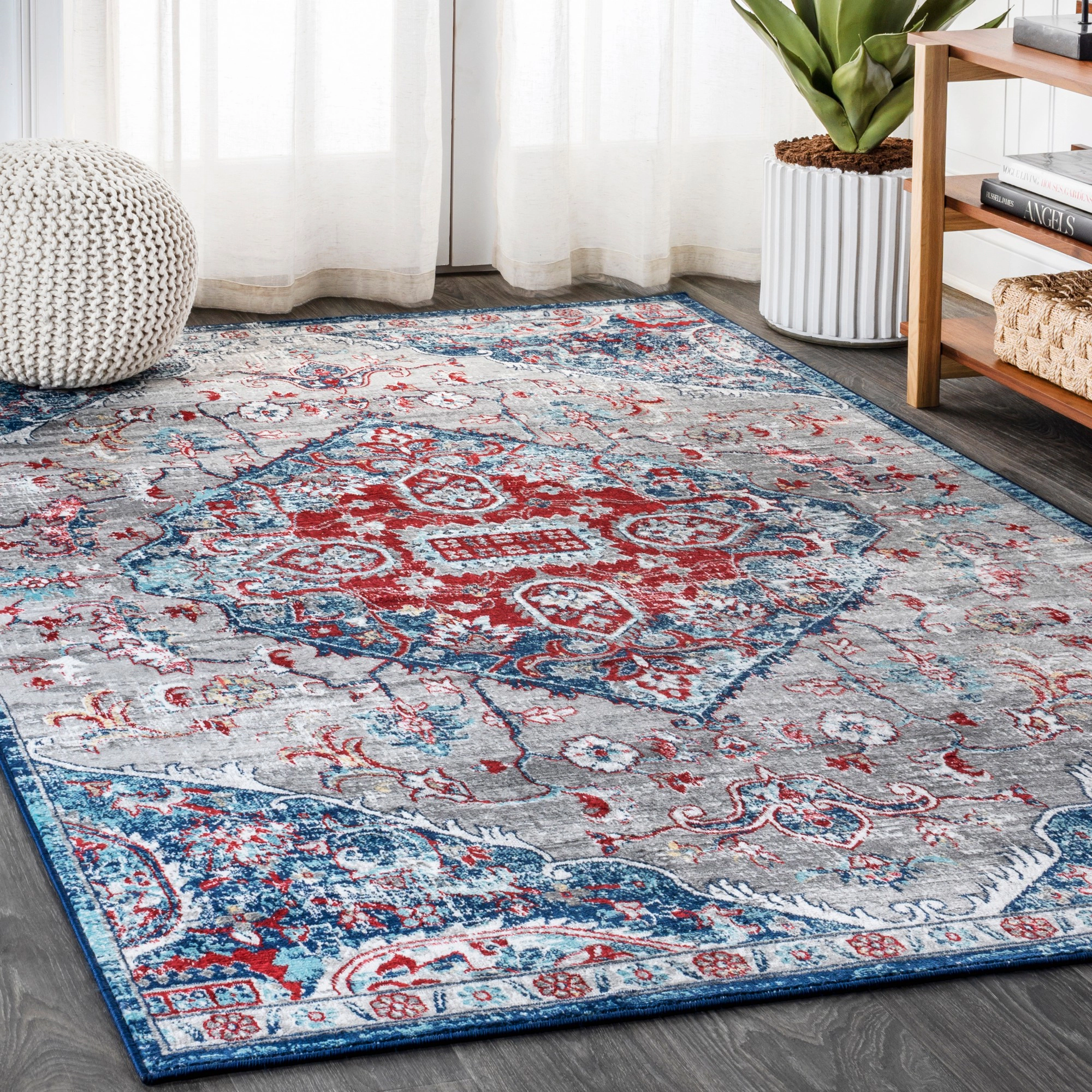 JONATHAN Y Modern Persian Vintage Medallion Area Rug, MDP104