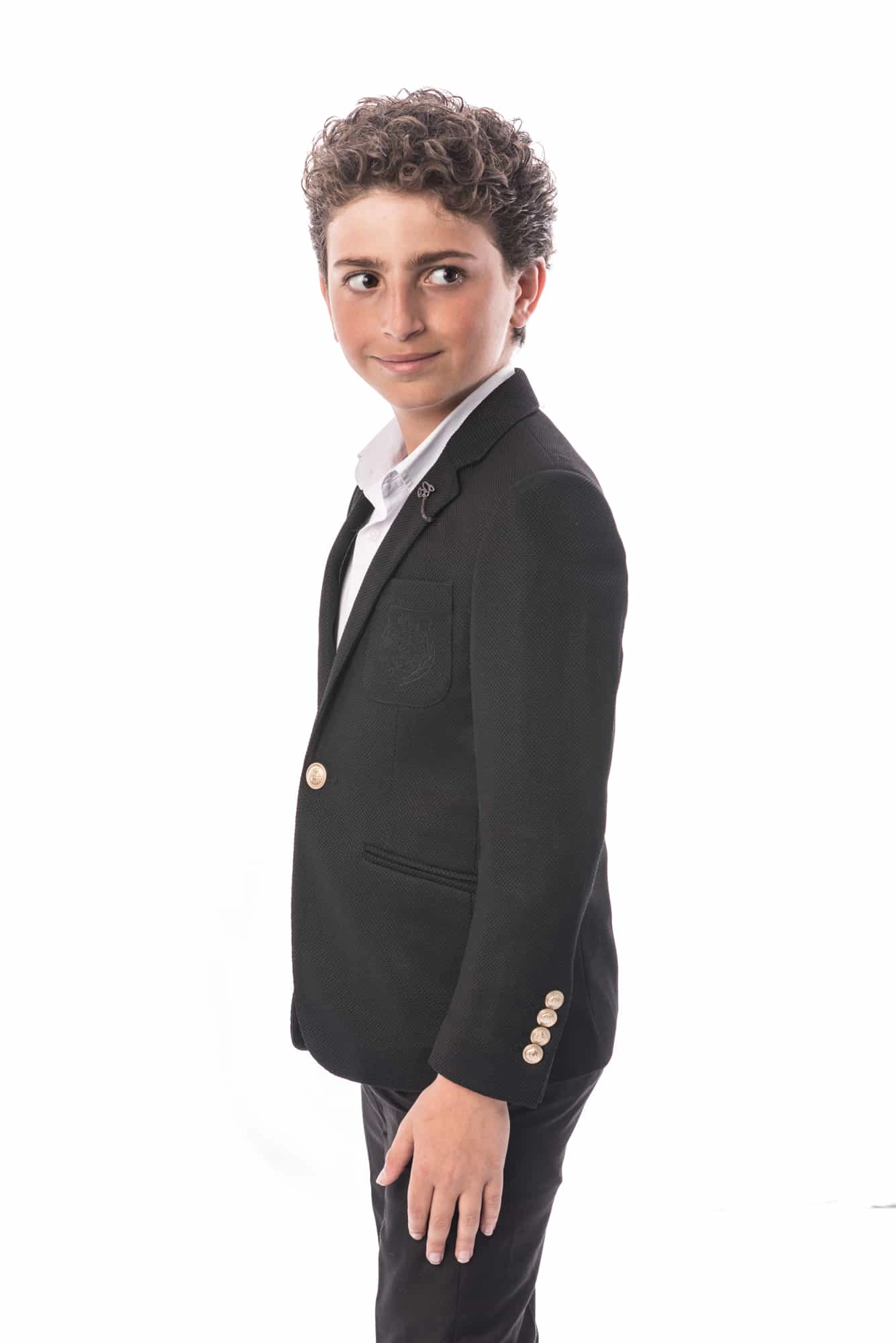 Elie Balleh Boys Slim Fit Honeycomb Blazer