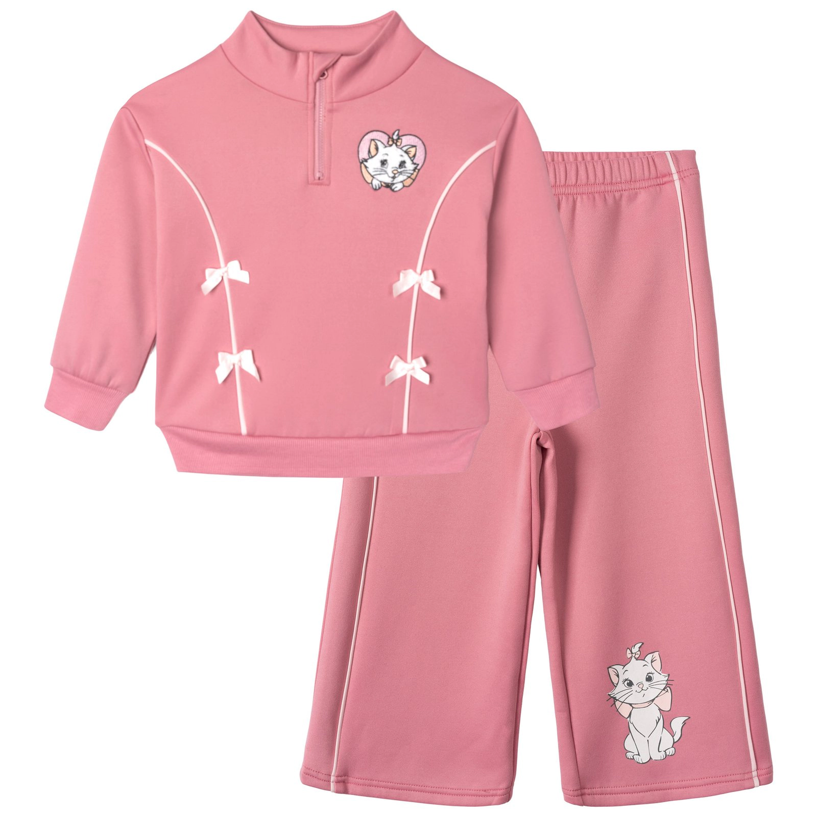 Disney Girls' 2-Piece Quarter-Zip Sweatshirt and Pants Set