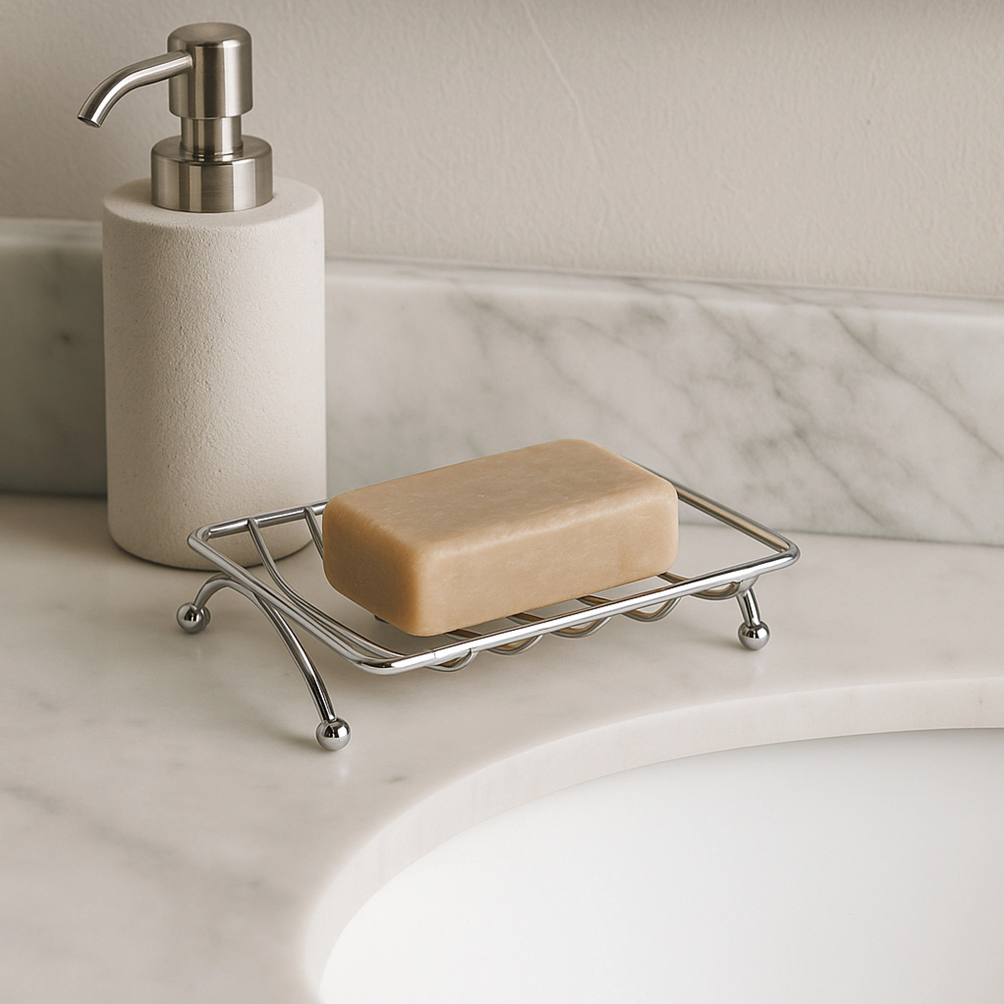 Evideco French Home Goods Coated Metal Self-Draining Soap Cradle