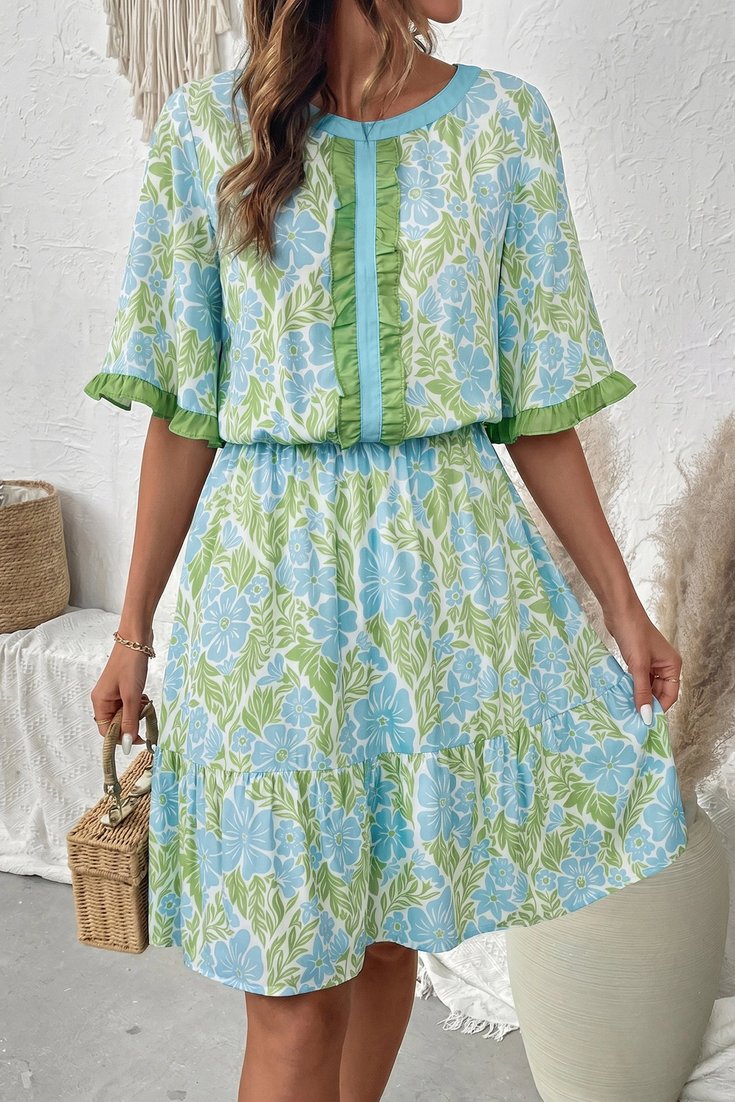 Threaded Pear Ophelia Short Sleeve Mini Dress
