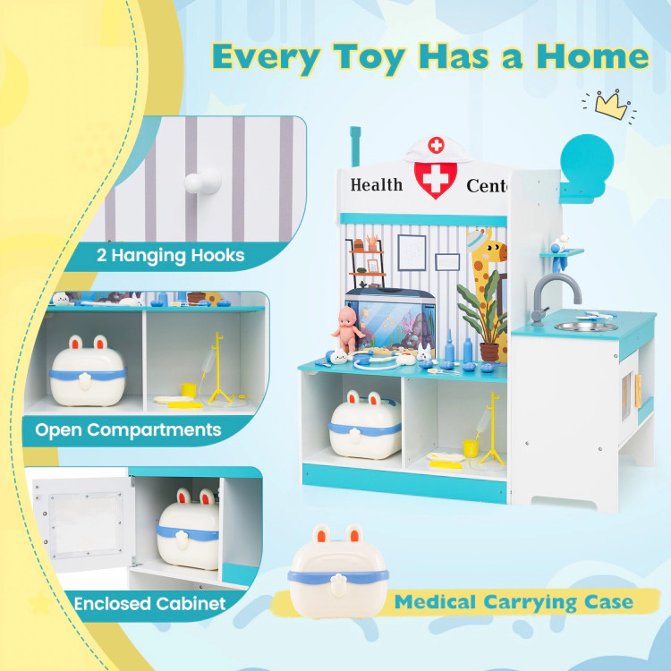 Hivvago Kids Doctor Play Set with Adjustable Height Bar