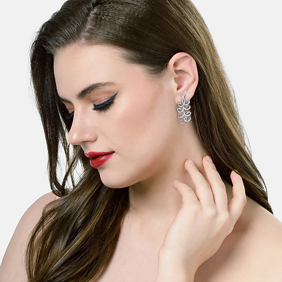 AGP PARIS Womens Whimsical Swirl Drop Earrings, Color: Silver